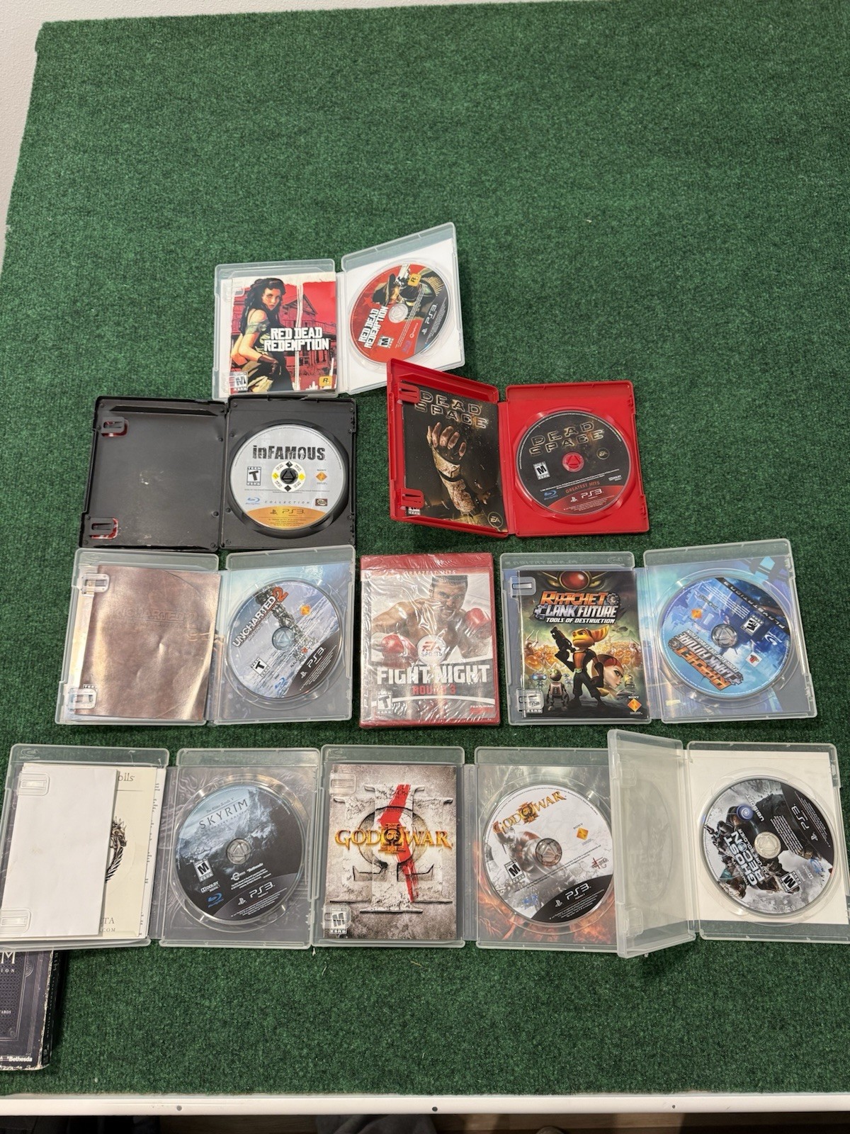 PlayStation PS3 9 Games Lot Uncharted Skyrim Dead Space God Of War Ratchet Red