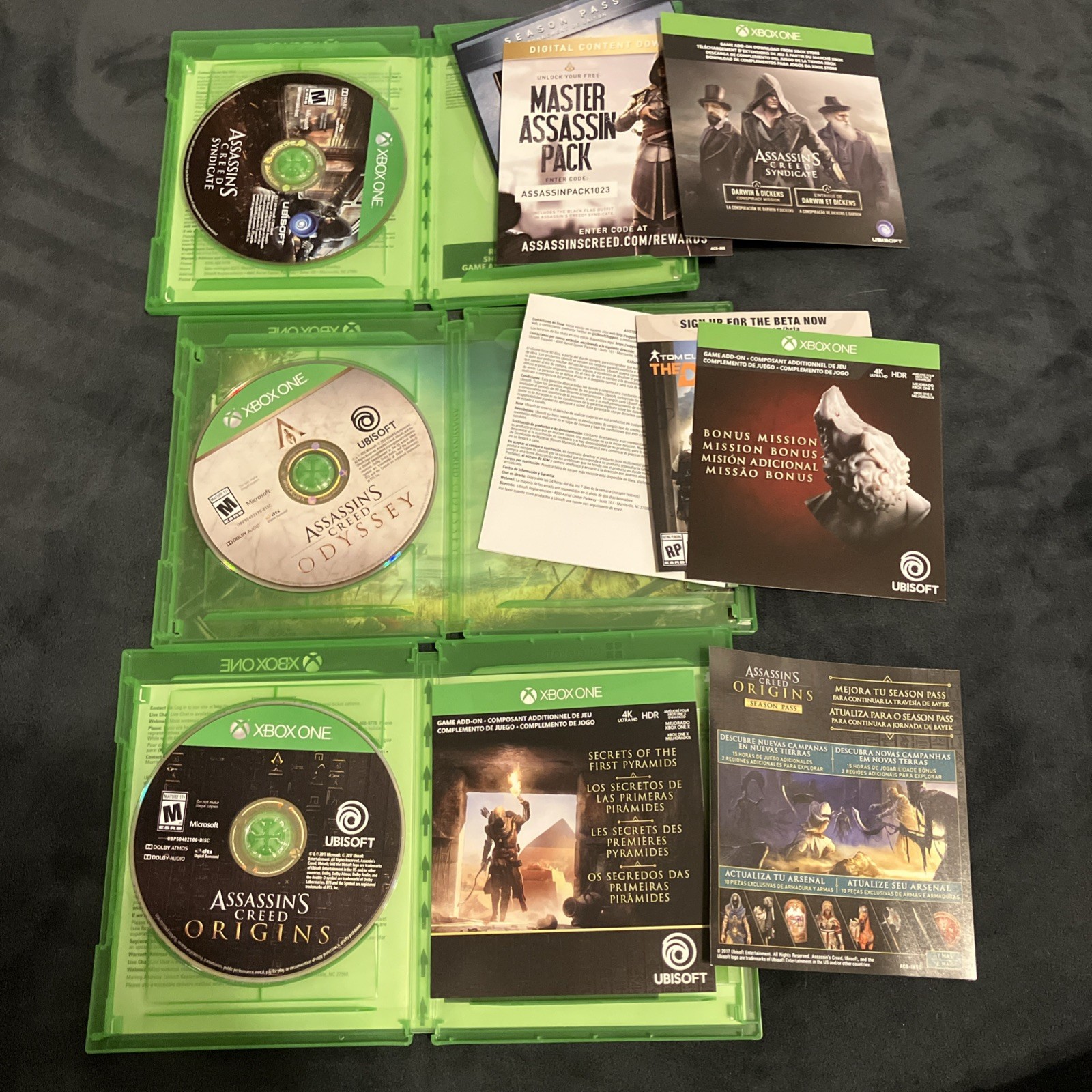 Assassin’s Creed Bundle XBOX ONE – Syndicate, Odyssey, & Origins CIB