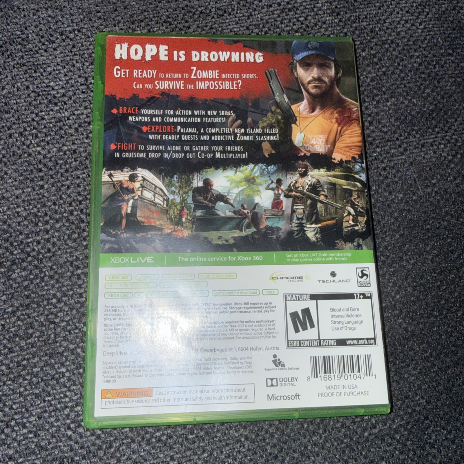 Dead Island: Riptide – Microsoft Xbox 360 Game Authentic Zombie Shooter