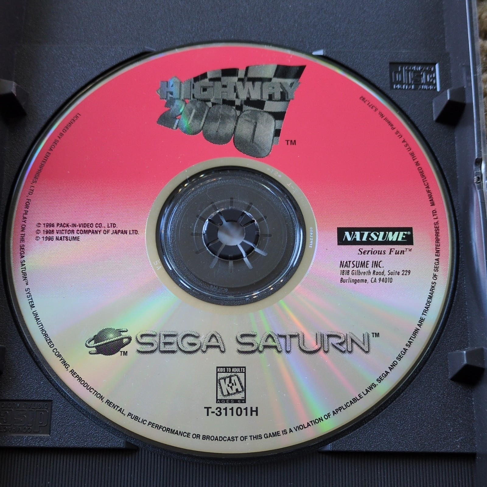 Natsume Highway 2000 Sega Saturn 1996 Racing Arcade Two Player NTSC-U/C