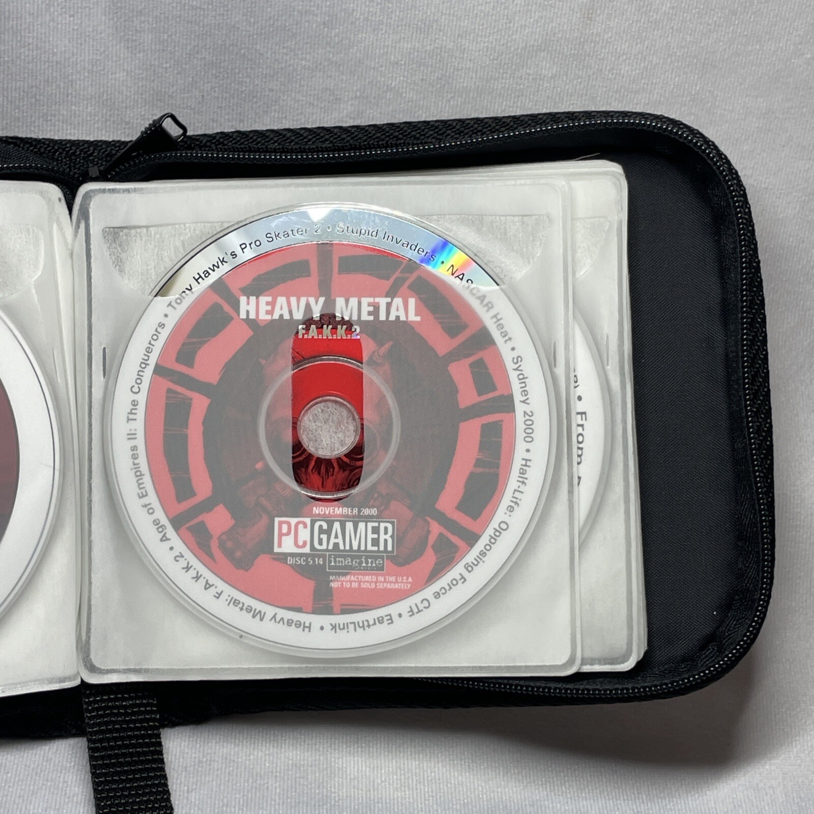 PC Gamer Demo CD Lot 15 Y2K 2000s Vintage Games Zippered Case