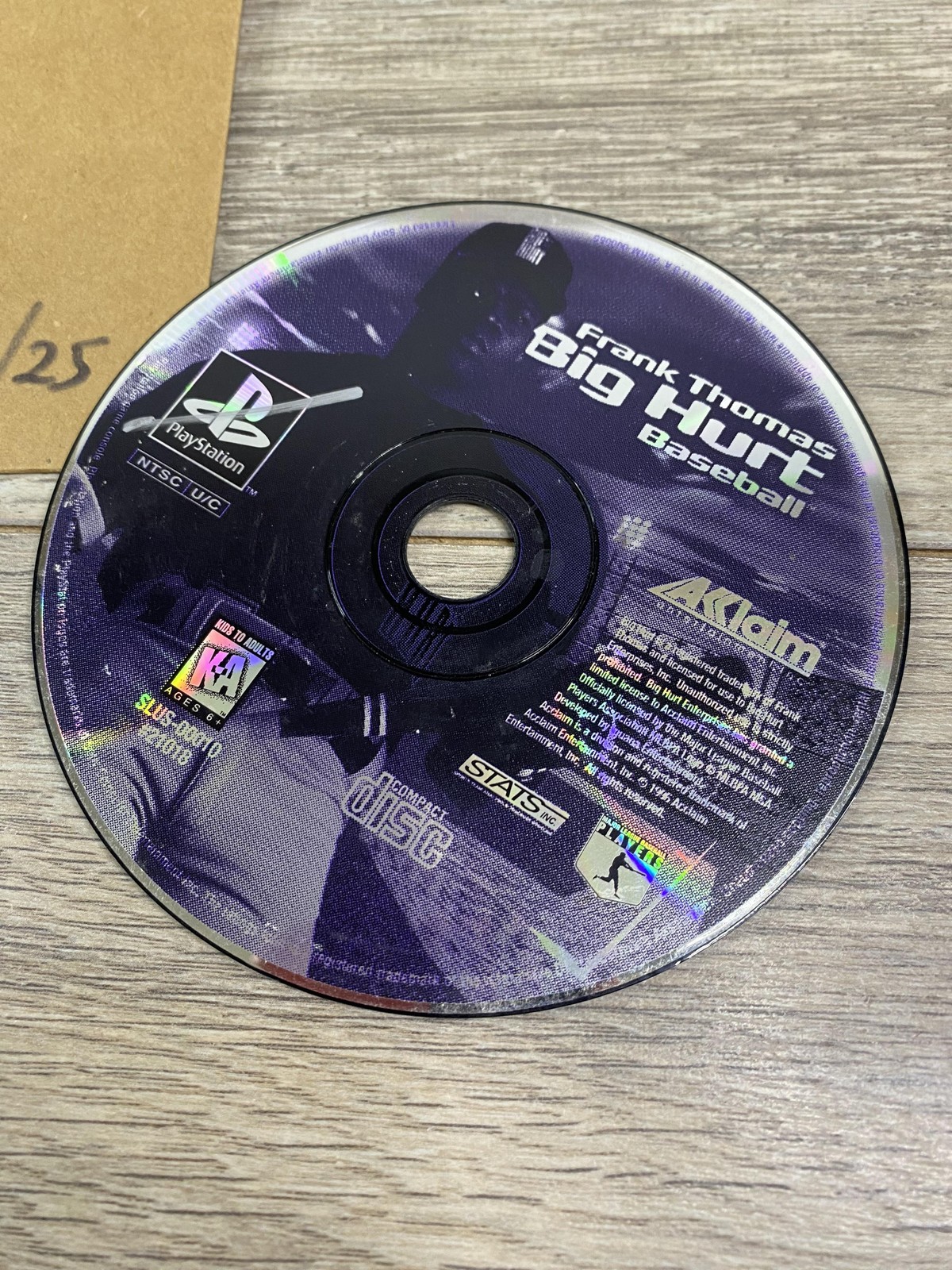 Frank Thomas Big Hurt Baseball Sony PlayStation 1 PS1 Game Disc Only NTSC