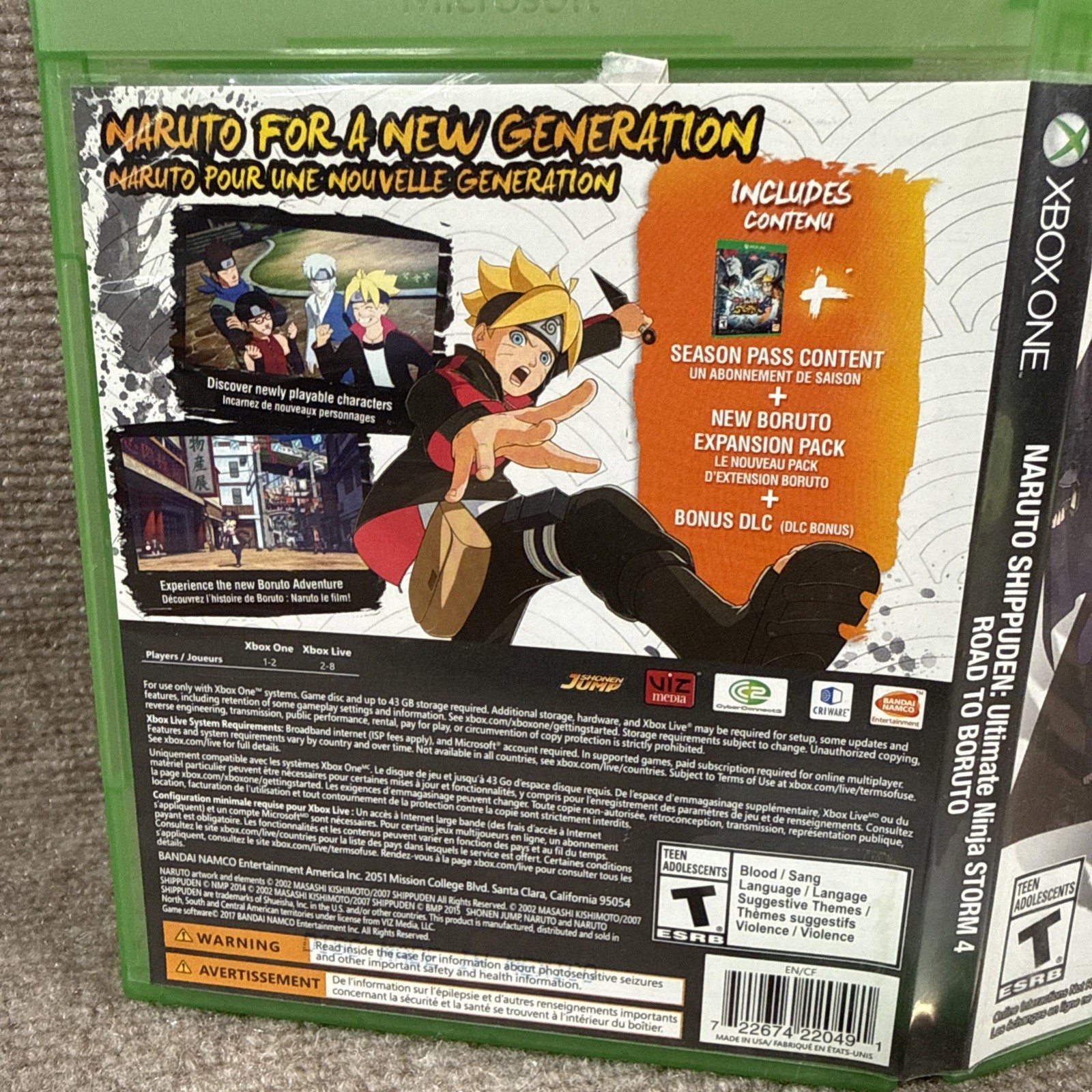 Naruto Shippuden Ultimate Ninja Storm 4 Road to Boruto Xbox One Adult Owned
