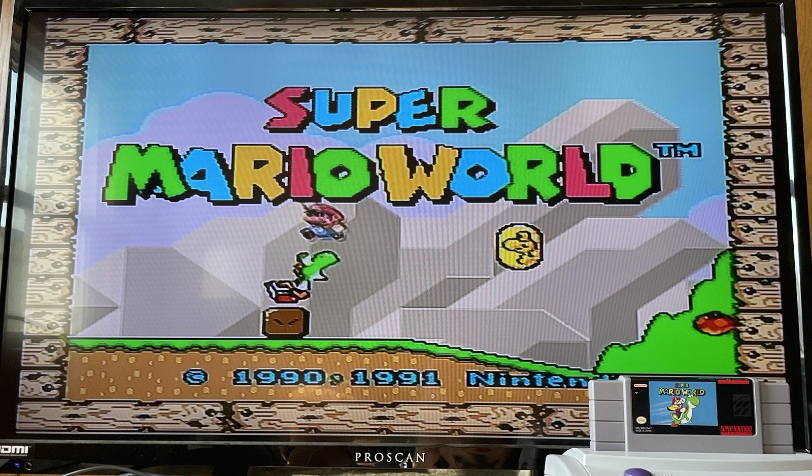 Nintendo SNES Super Nintendo Console SNS-001. Super Mario World And All Cables