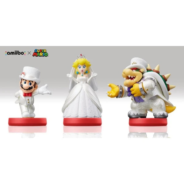 Mario & Peach & Bowser Amiibo Wedding Outfit Triple Pack – Super Mario Odyssey S