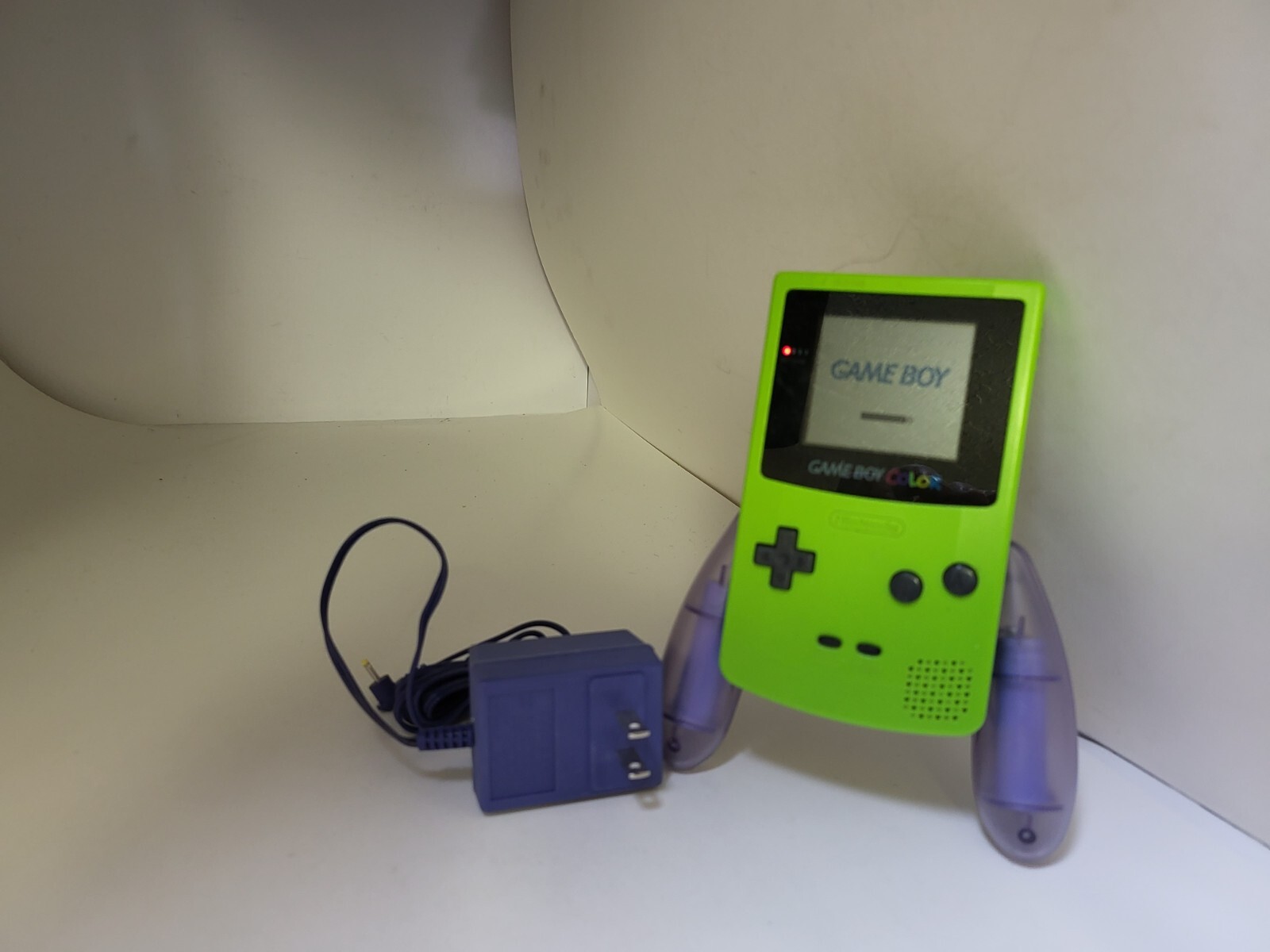 Atomic Clear Purple Rechargeable Battery Grip Handle + AC for GameBoy Color #L19