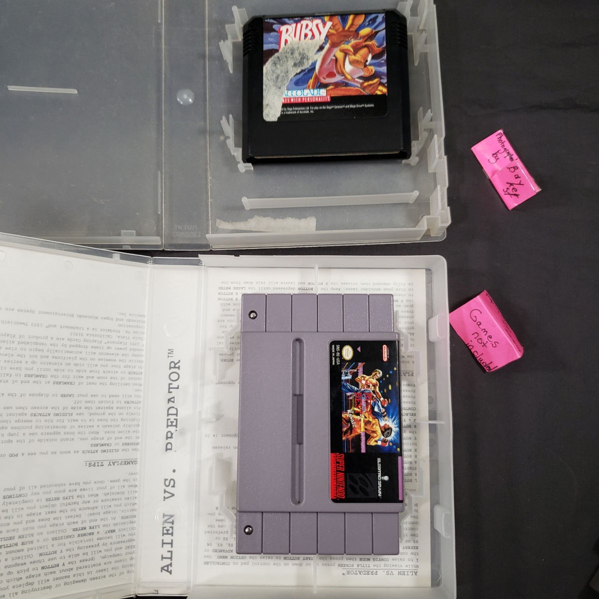 Game Crazy Cartridge Rental Cases SNES SEGA Genesis hard clear plastic case lot