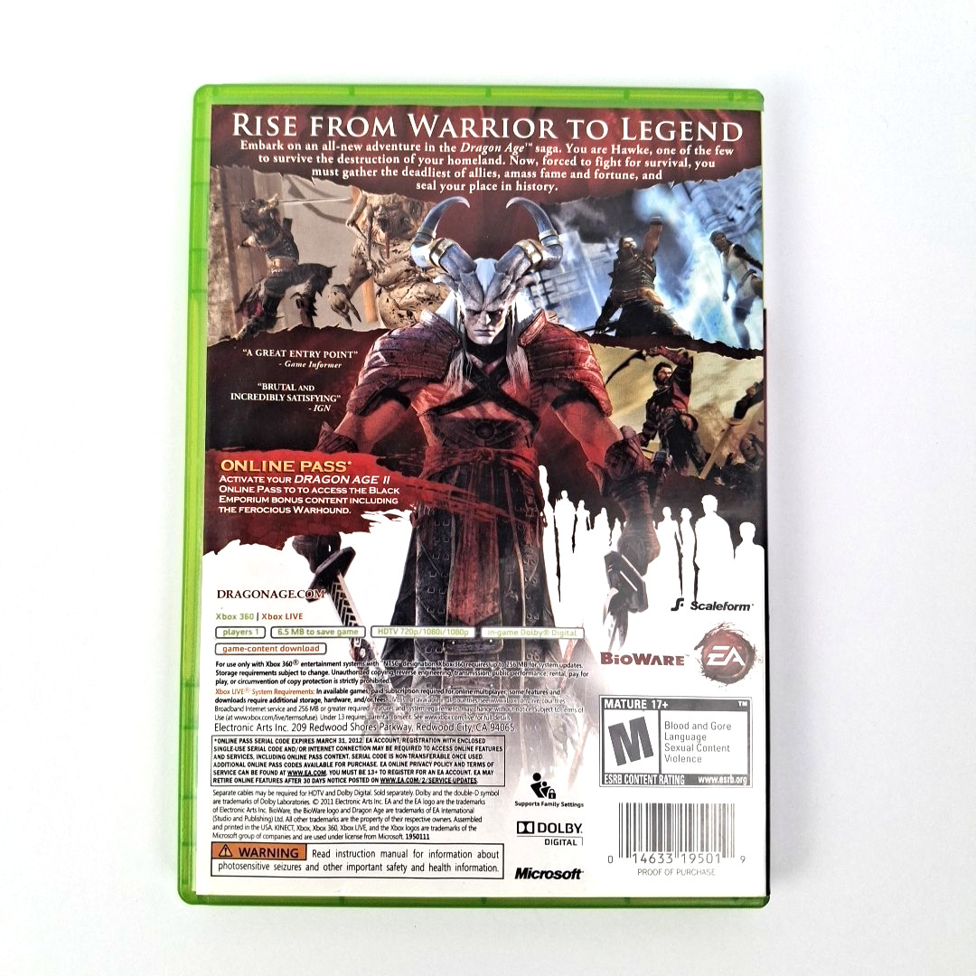 Dragon Age II (Microsoft Xbox 360 ) CIB Complete w/Manual Tested Works