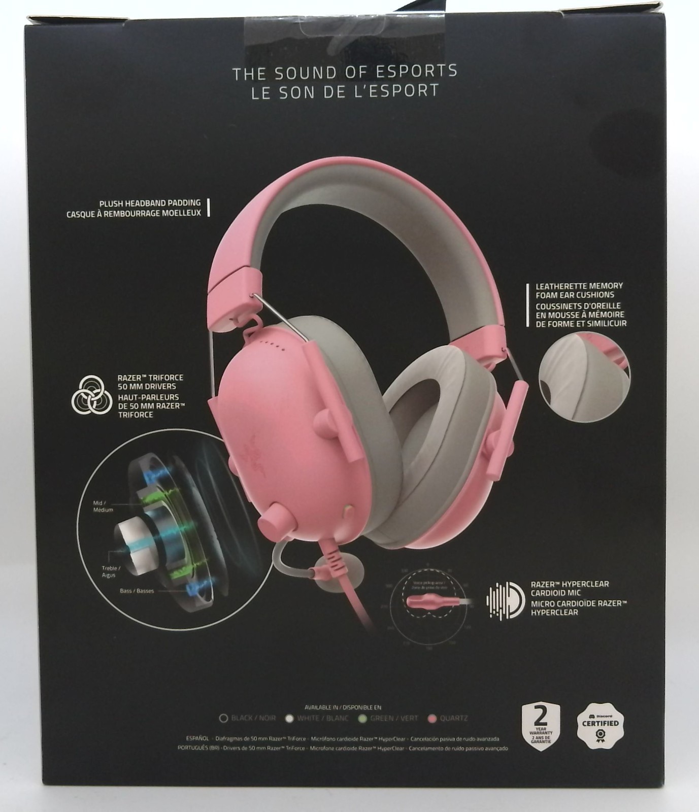 Razer BlackShark V2 X Quartz Pink Wired Gaming Headset 3.5mm New Sealed