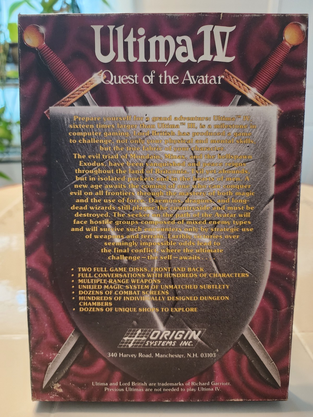 Ultima IV Quest Of The Avatar Commodore 64 CIB Origin Systems Inc 1985