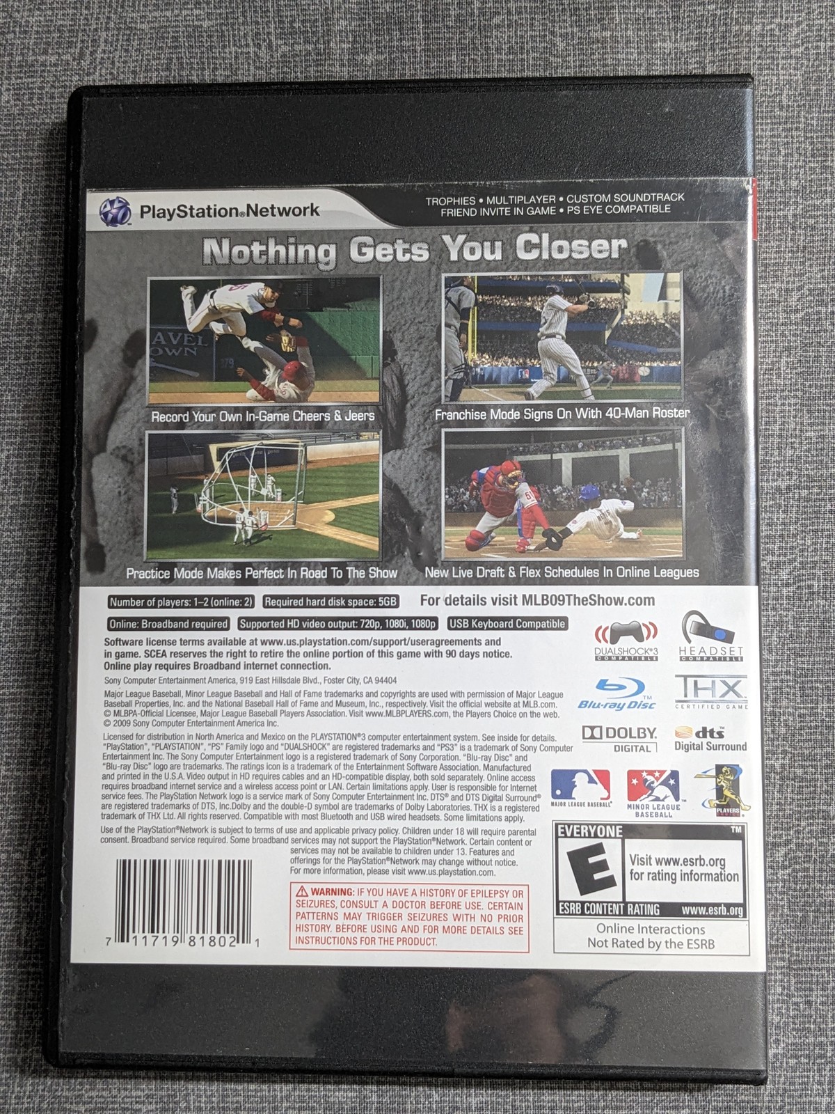 MLB 09 The Show PlayStation 3 PS3 SCEA Baseball Video Game ESRB E
