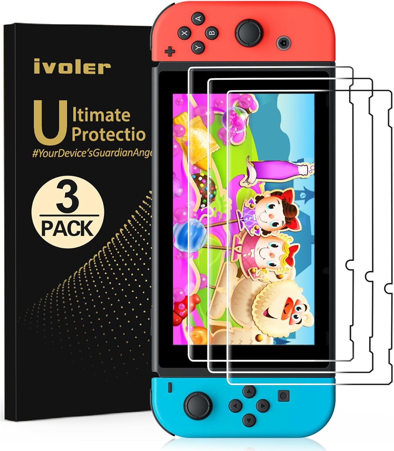 Nintendo Switch 2017 Screen Protector Ultra Clear 3 Pack 99.9 Transparency