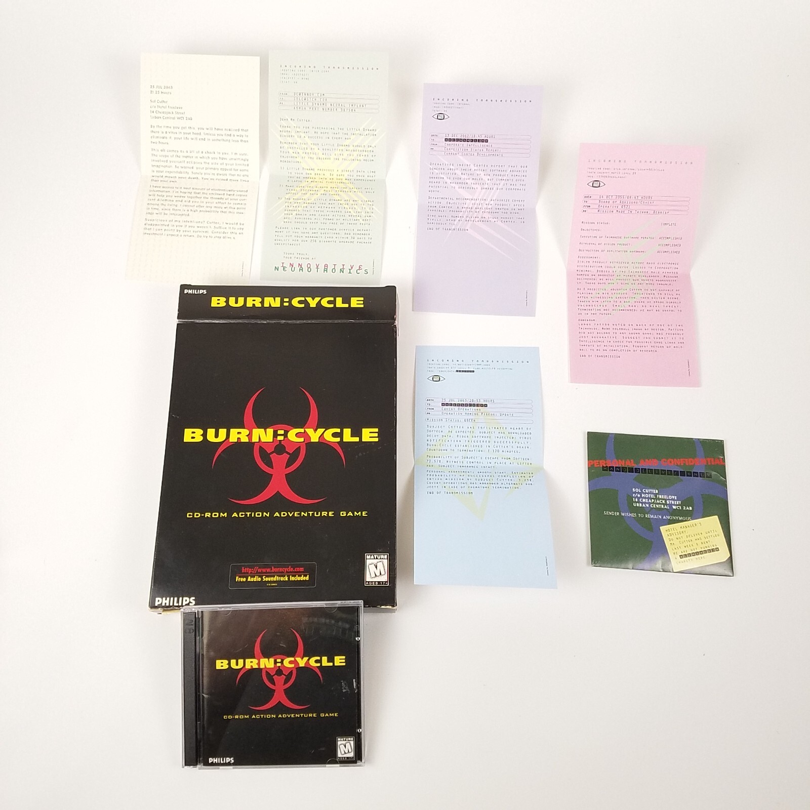 Burn Cycle PC/Mac/CD-ROM Big Box Complete in Box FMV Style Game w/ Soundtrack