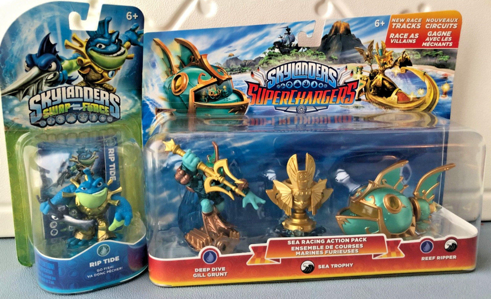 Skylanders SuperChargers Sea Racing Pack Gill Grunt Reef Ripper Sealed + Riptide