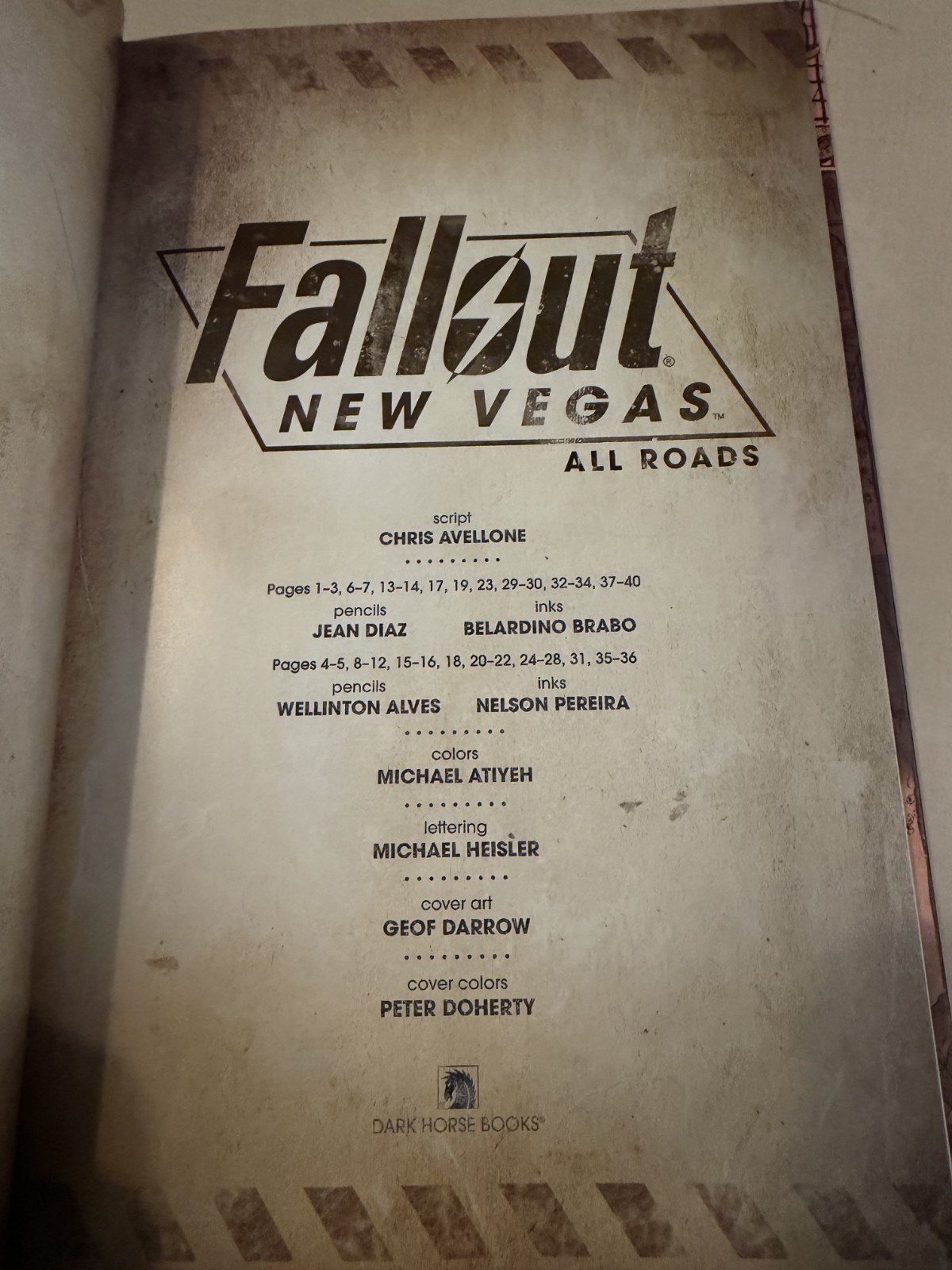 Fallout: New Vegas All Roads Graphic Novel Hardback 2010 Bethesda Softworks