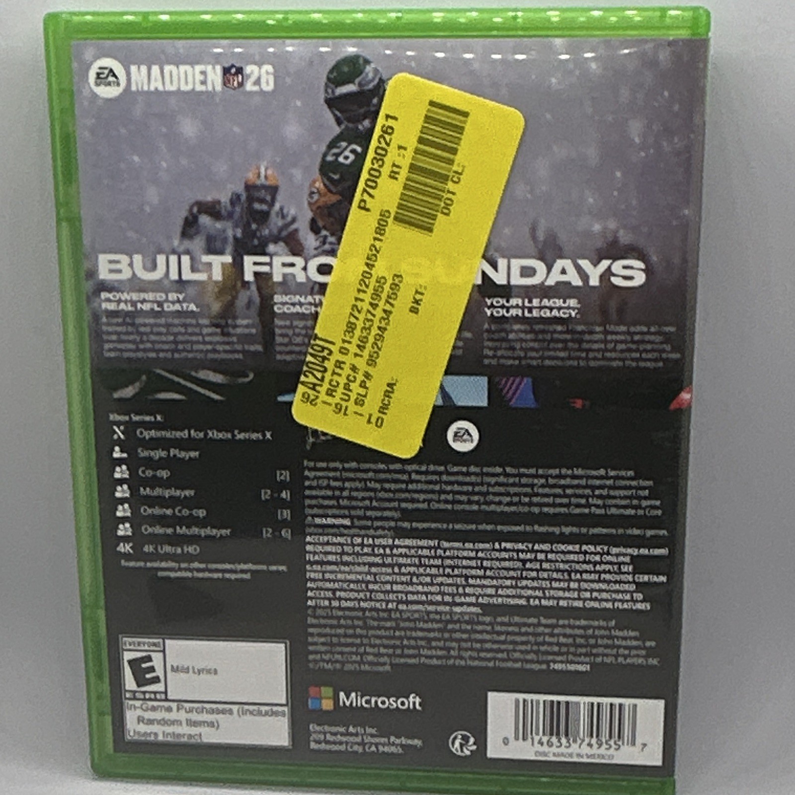 EA Sports Madden NFL 26 Xbox Series X Multiplayer Online Co-op Football 2026 E