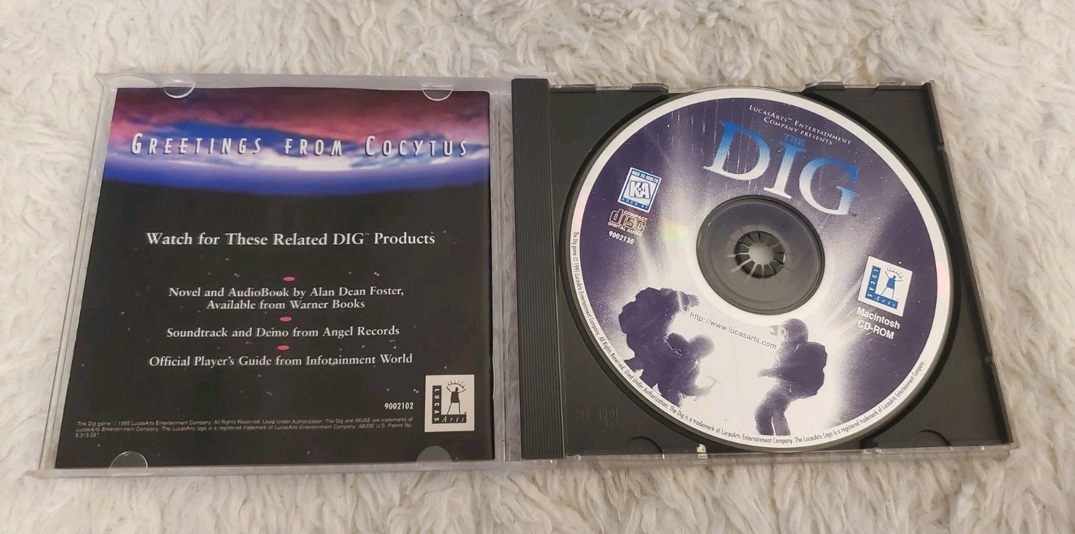 DIG For Macintosh PC Game CD ROM 1995 Lucas Arts SCI FI Excellent