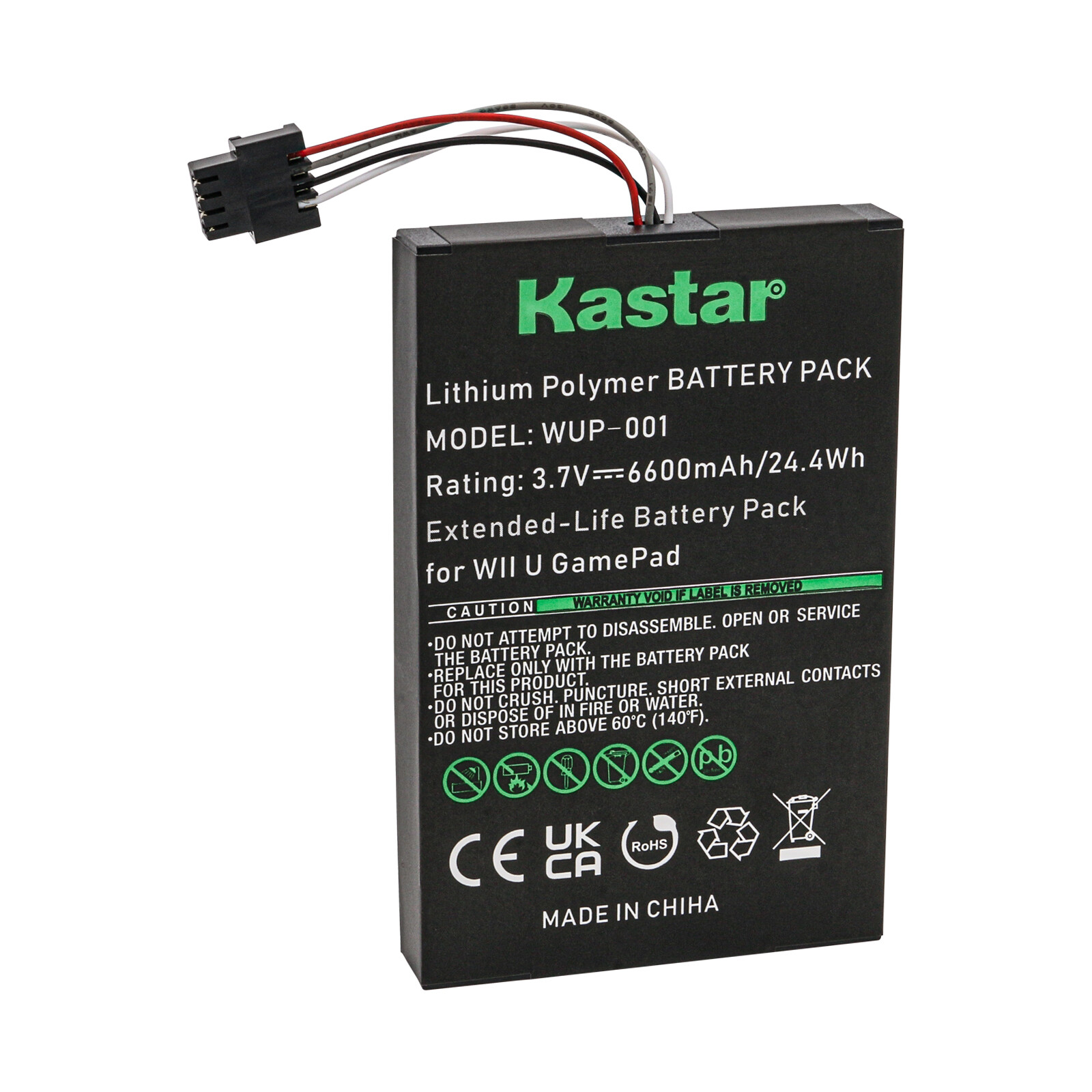 Kastar 3.7V 6600mAh Battery for Nintendo Wii U GamePad WUP-003 WUP003