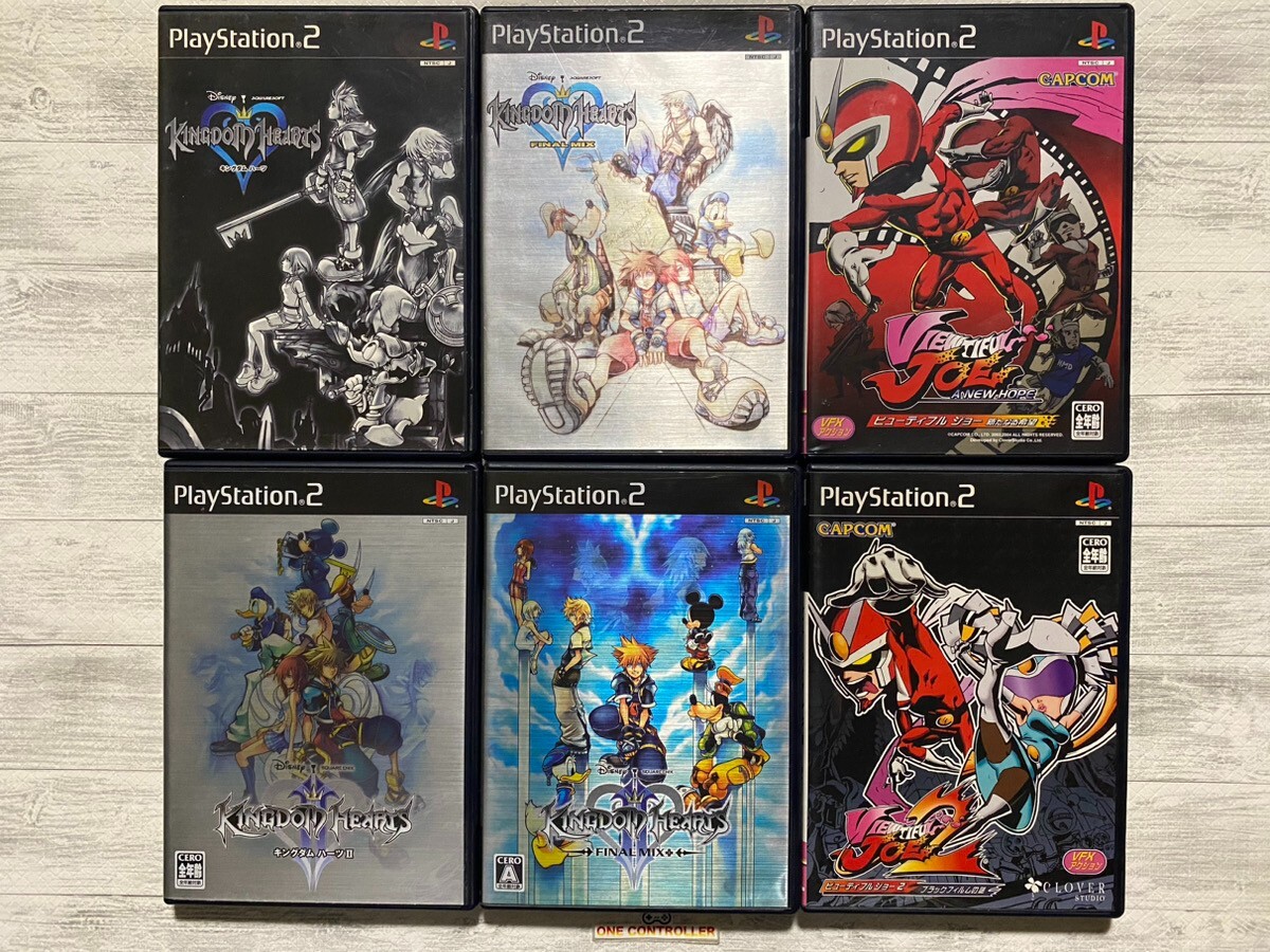SONY PS2 Kingdom Hearts ⅠⅡ & Final Mix & Viewtiful Joe 1 2 set from Japan