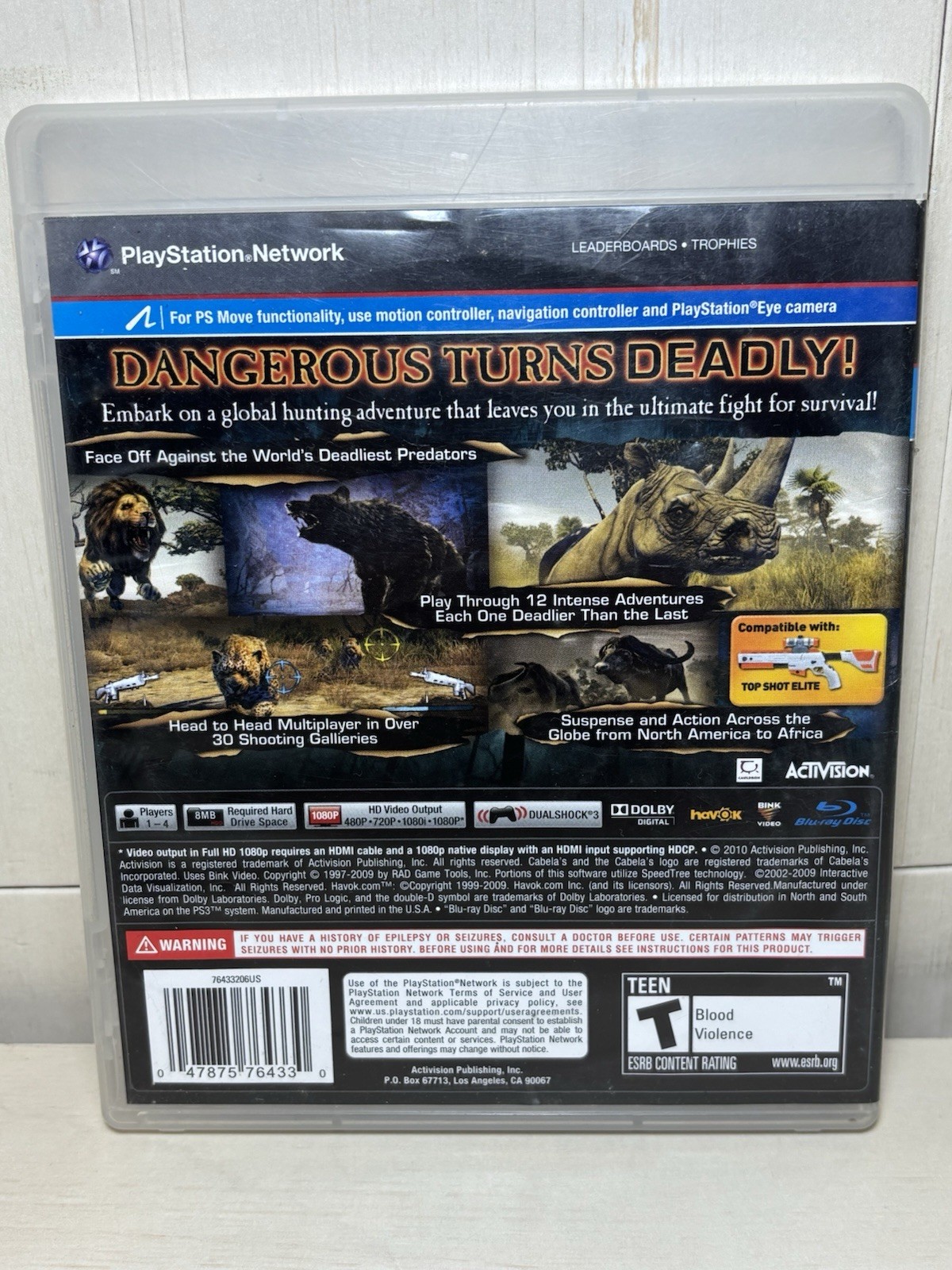 Cabela’s Dangerous Hunts 2011 (Sony PlayStation 3 PS3, 2010) No Manual Tested