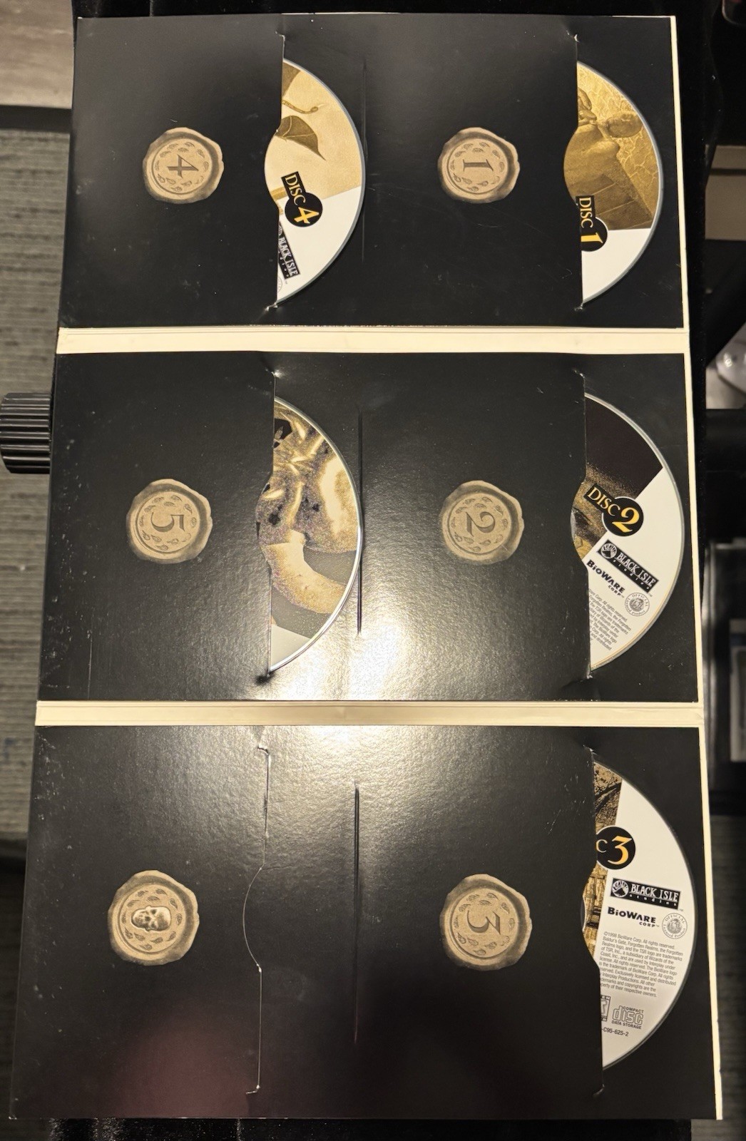 Forgotten Realms Baldur’s Gate PC CD-ROM 5 Discs + Manual and Map 1998 Untested