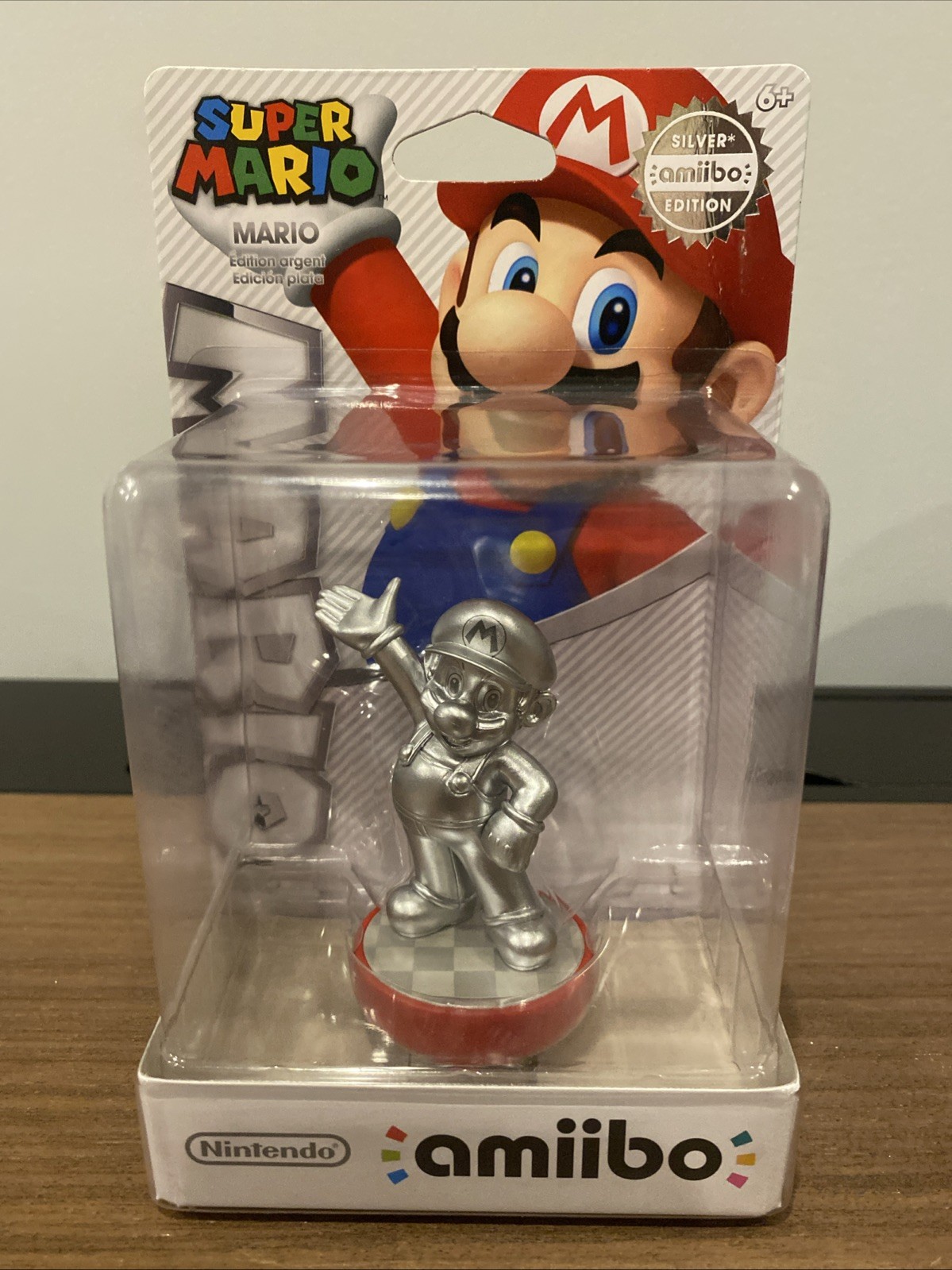 Nintendo amiibo Silver Edition Mario Super Mario Series Figure New Sealed US