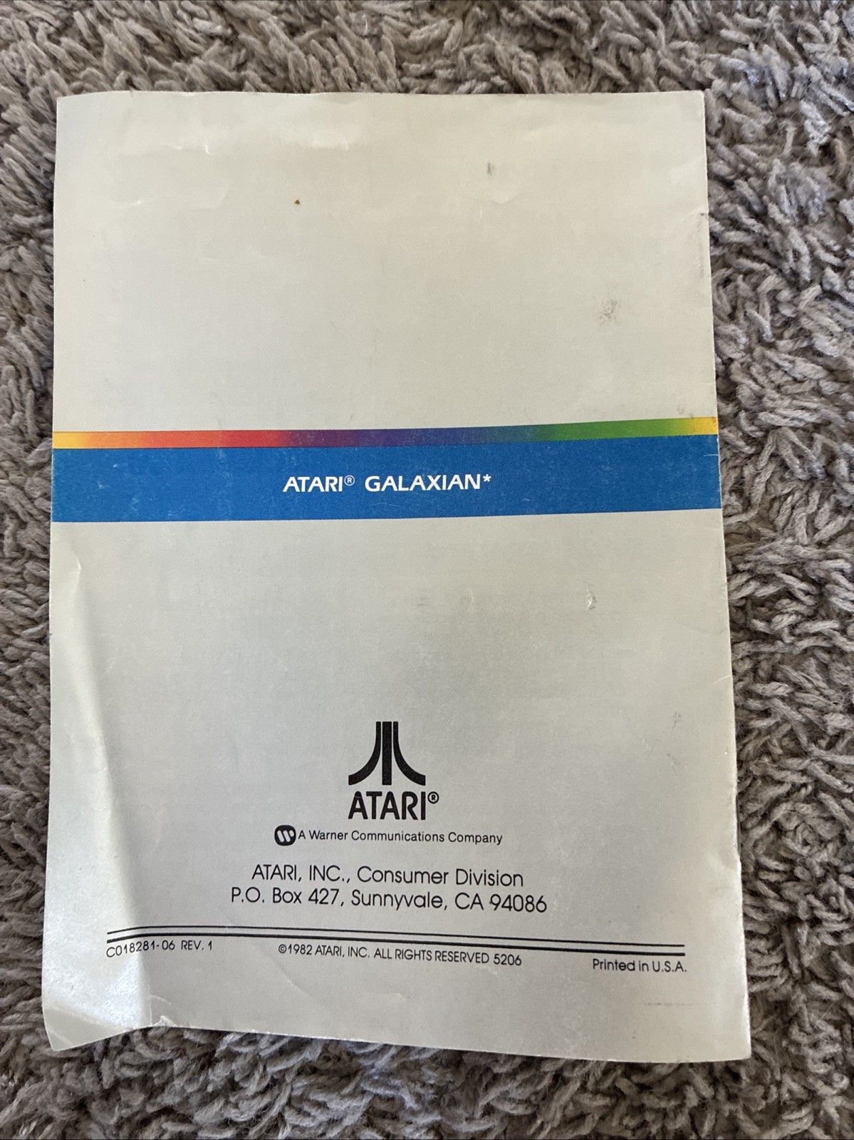 Vintage Atari 5200 1982 Galaxian Video Game Manual (manual only)