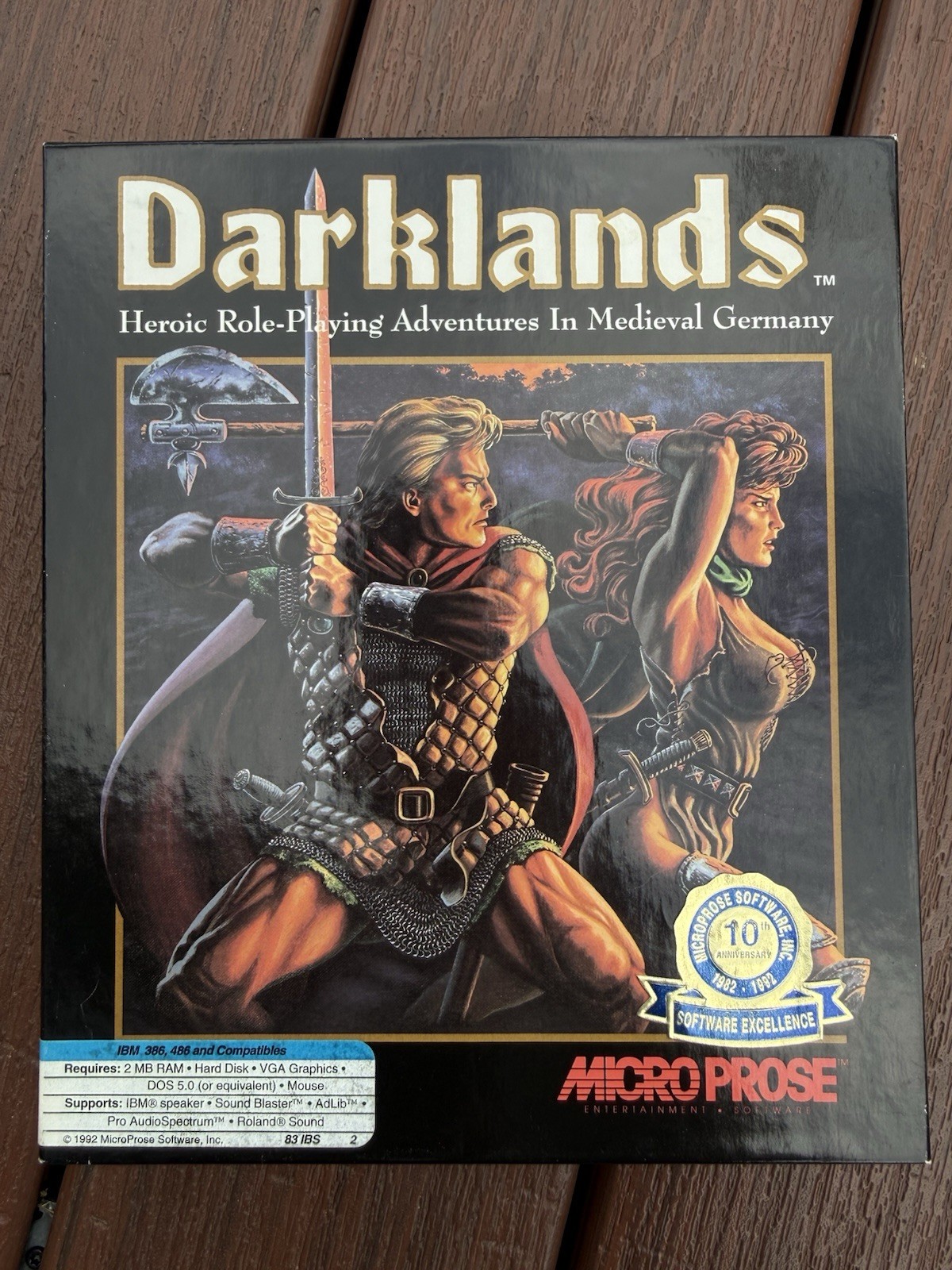 Darklands PC Big Box Game MS-DOS 3.5 Floppy Vintage 1992 MicroProse Classic RPG