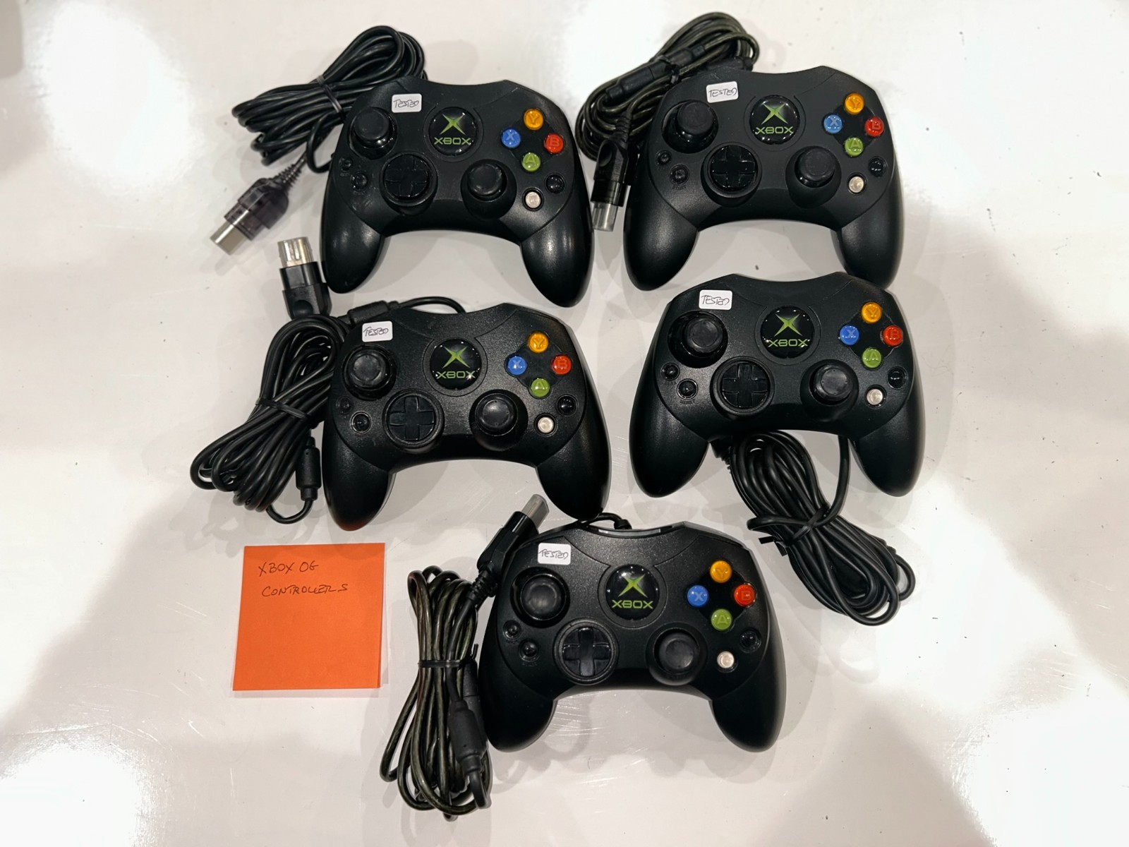 Original Xbox OEM S Type Black Controller with Breakaway Cable Cleaned & Tested!