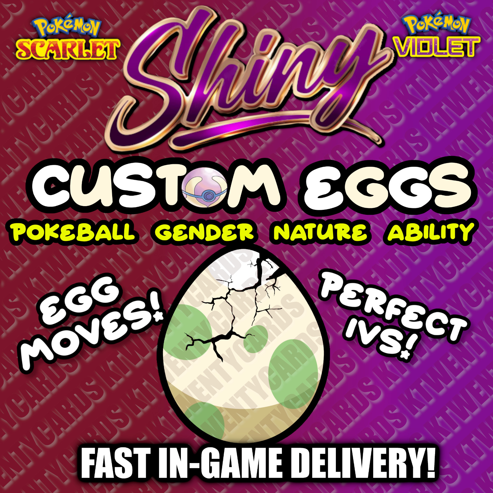 CUSTOM SHINY EGGS BEST EGG 6IV Pokemon Scarlet & Violet