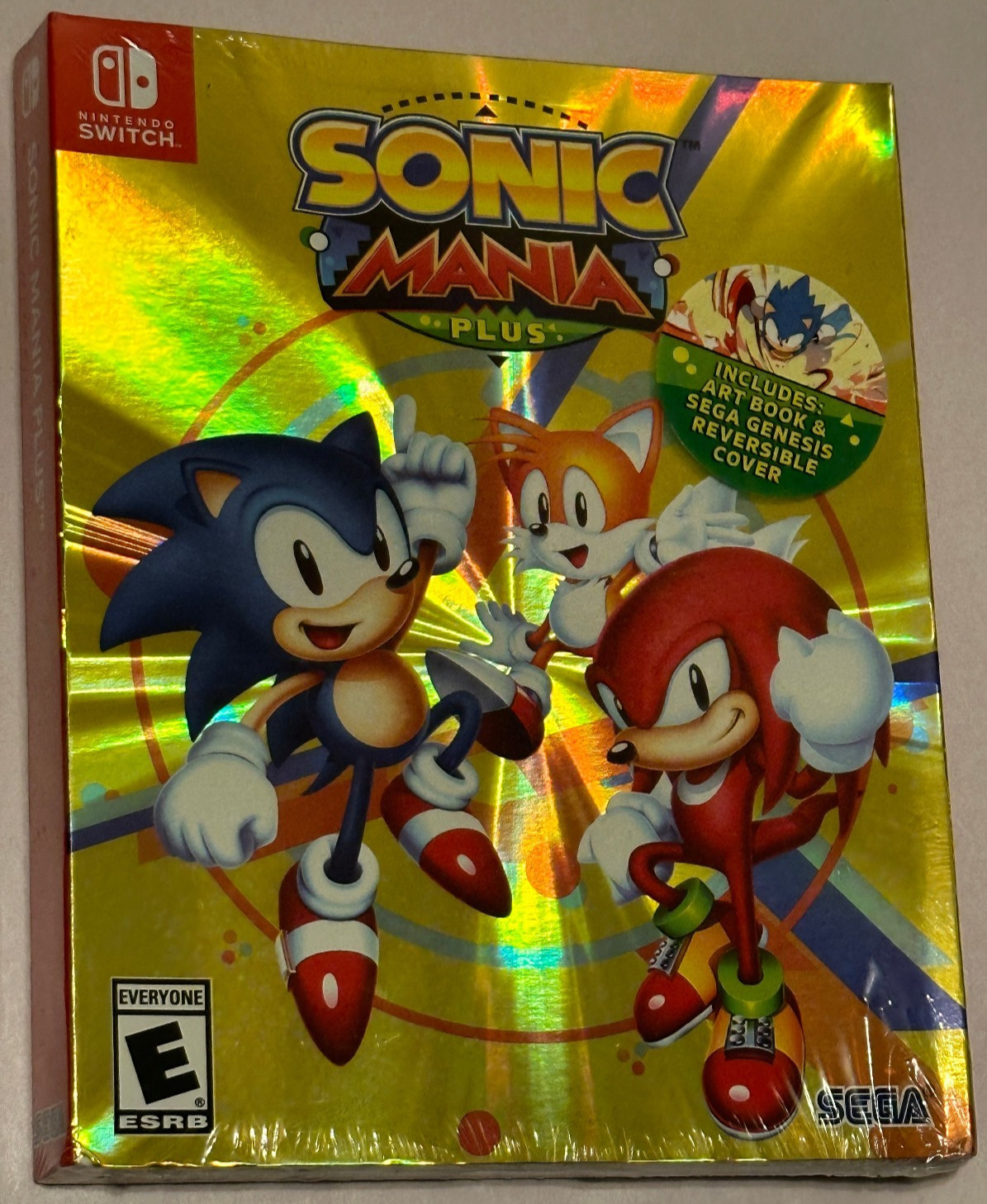 Sonic Mania Plus (Nintendo Switch) Gold Foil Cover with Artbook *NEW, SEALED*