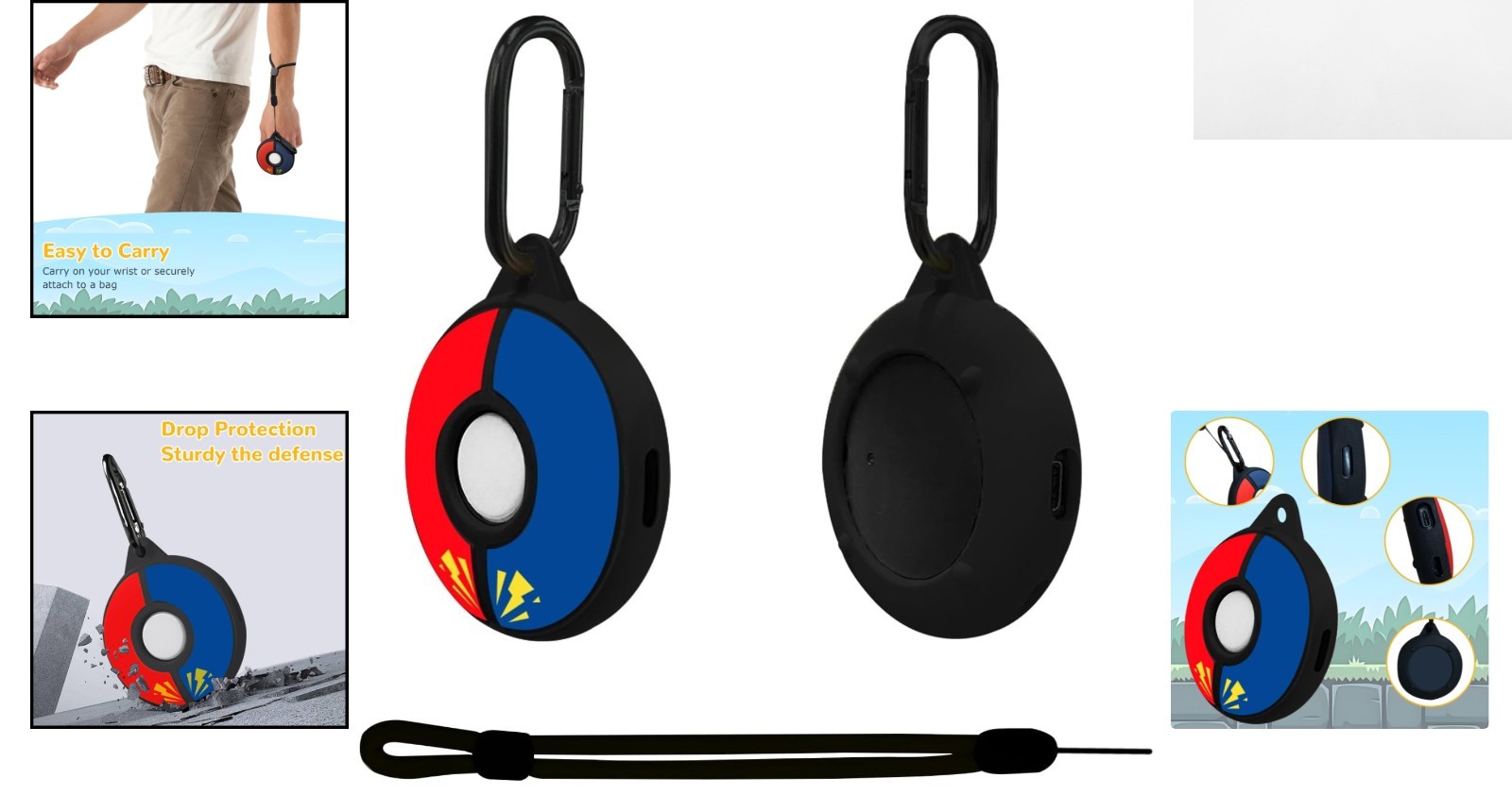 Ergonomic Black Silicone Case for Poke GO Plus+ 2023 – Washable & Portable