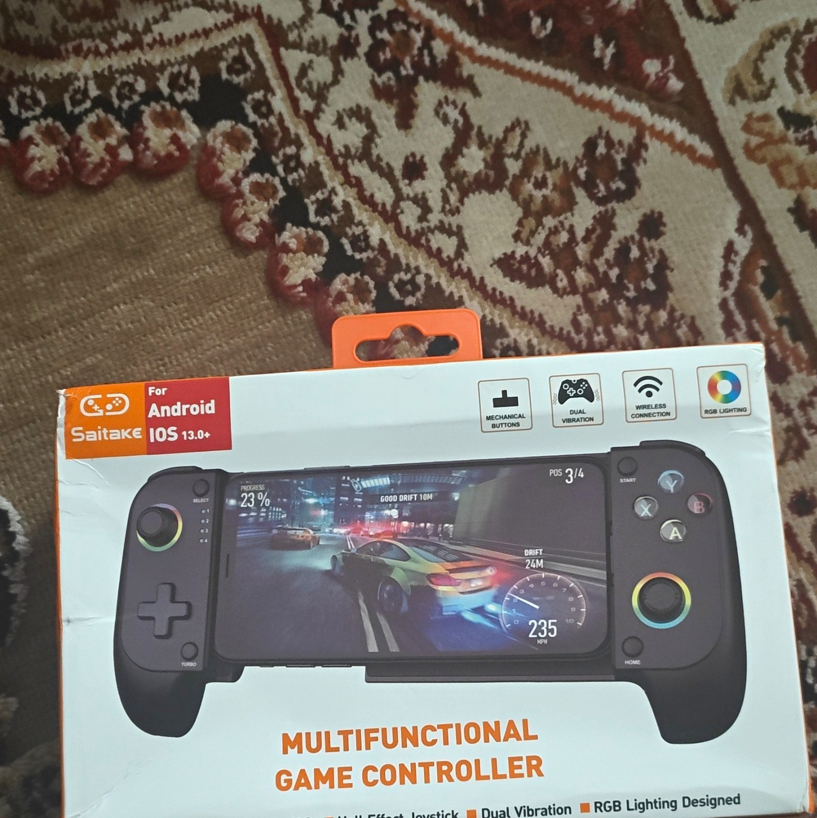 Saitake Wireless Mobile Game Controller Android/iOS 13.0+ RGB Dual Vibration
