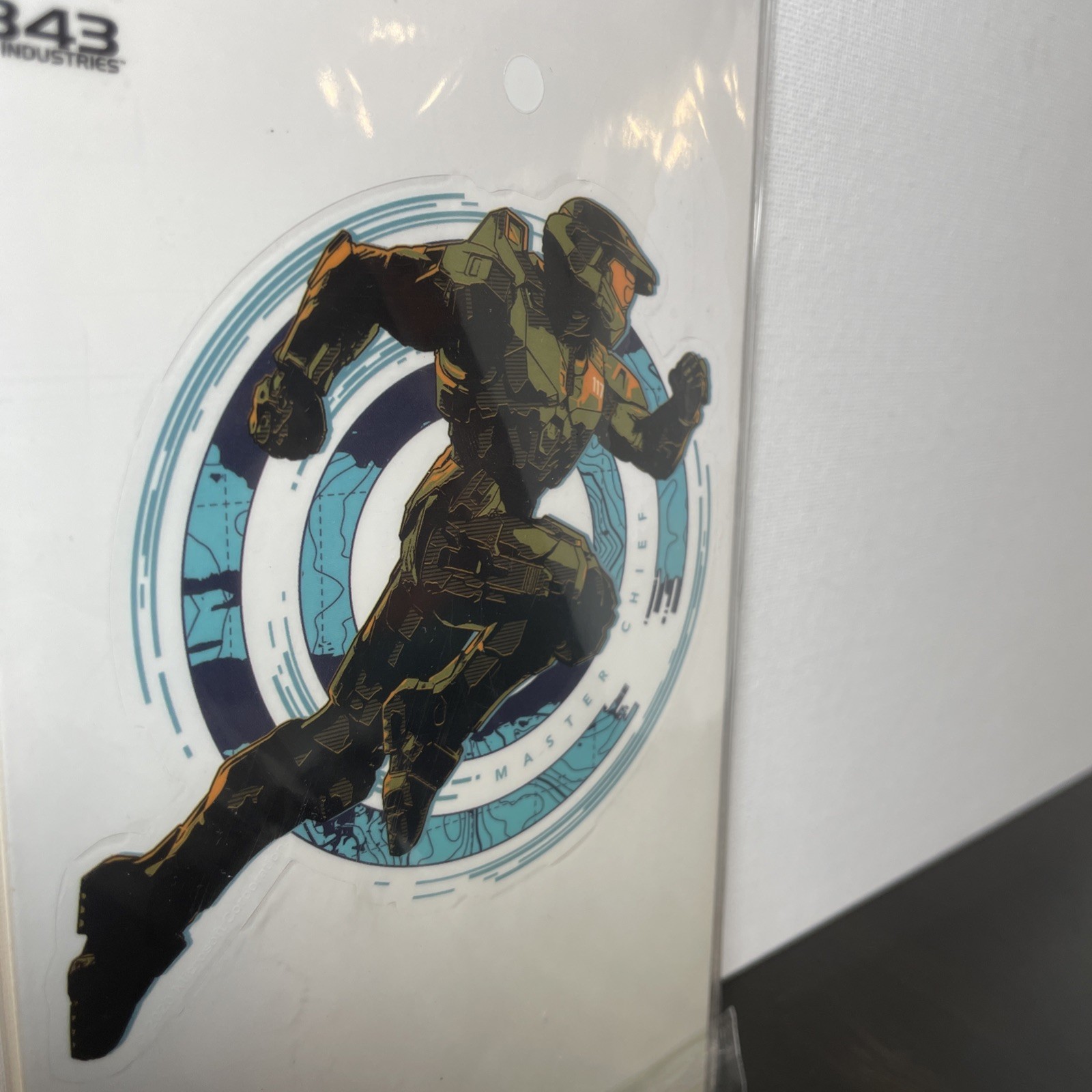 HALO3.5”x4.25”Decal Master Chief High Sprint,clear,turquoise XBOX 343industries