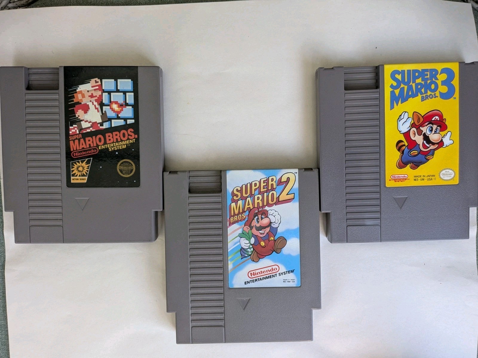 Nintendo NES Super Mario Bros 1, 2, And 3 Game Cartridges Authentic -Untested