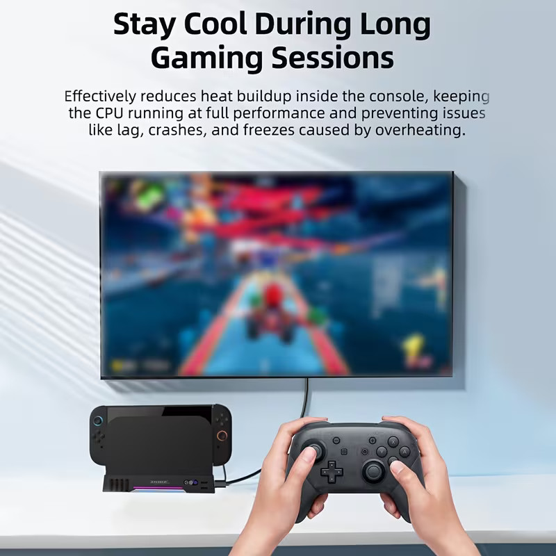 Cooling Station for Nintendo Switch 2: Plug & Play Dual-Fan Dock for Performance