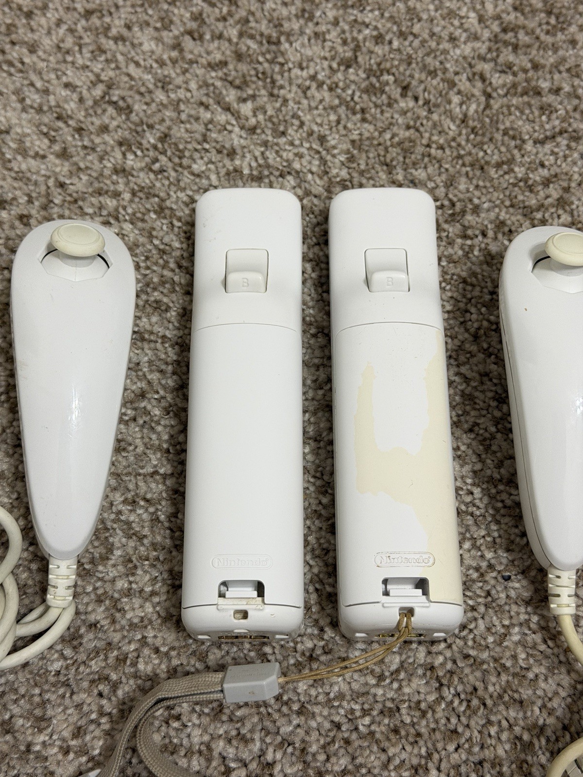 Lot of 2 Official OEM Nintendo Wii Remote White RVL-036/003 Wii Motion Plus
