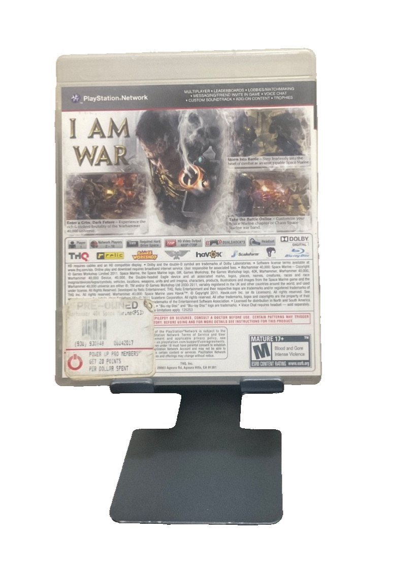 Warhammer 40,000: Space Marine (Sony PlayStation 3, 2011)