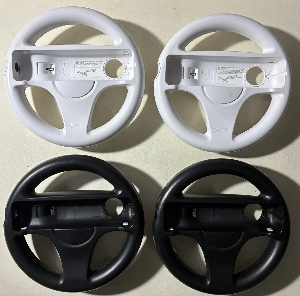 Set of 4 Mario Kart Wii Steering Wheels RVL-024 (2) OEM (2) Black Unbranded