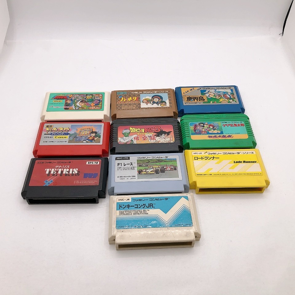 Nintendo Famicom Console NES HVC-001 Box 10 Games Bundle Japan Tested