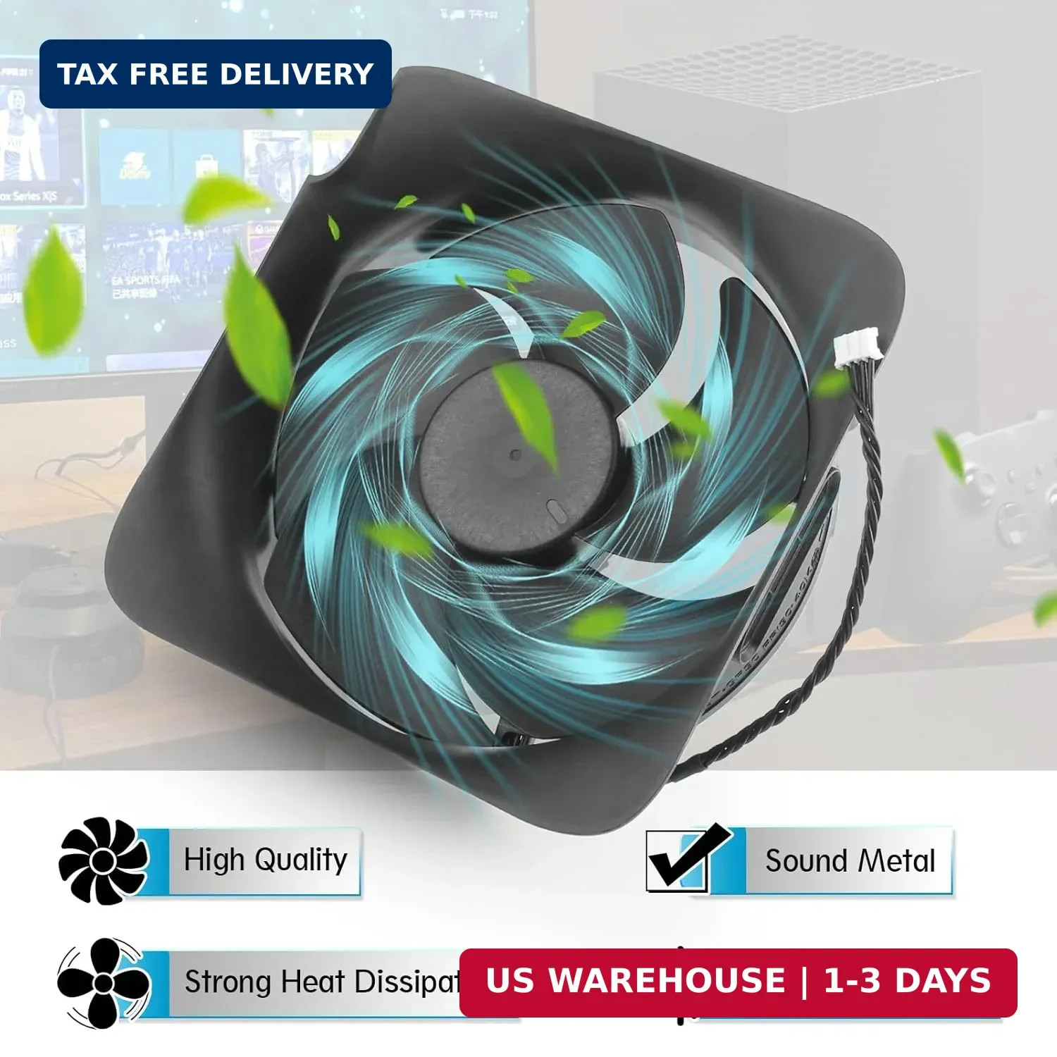 for Xbox Series X Internal Cooling Fan Replacement for Xbox Series X CPU Cooler
