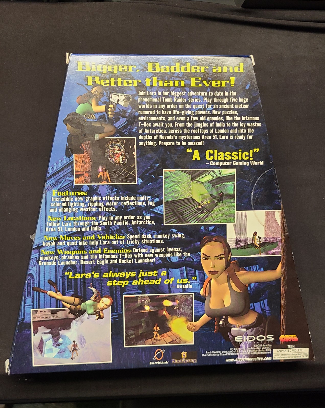 Tomb Raider III (1998) Big Trapezoid Box Vintage PC Windows Game Eidos