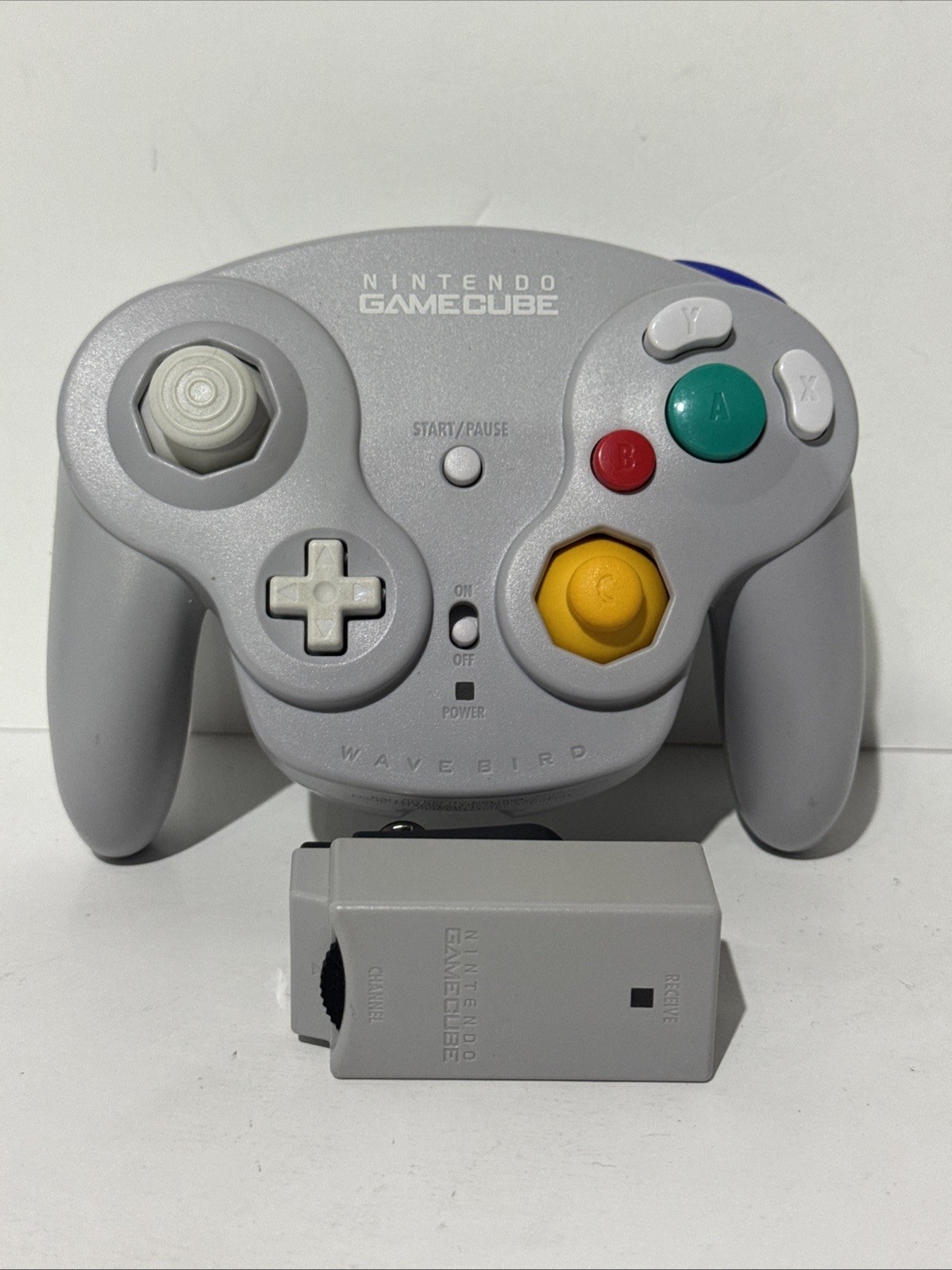 (2) Nintendo GameCube WaveBird Wireless Controllers & Receivers Tested Gray #1