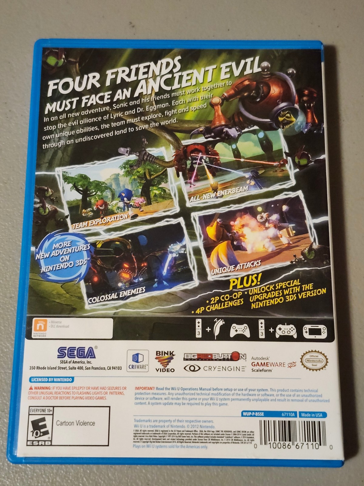 Sonic Boom: Rise of Lyric – Nintendo Wii U CIB