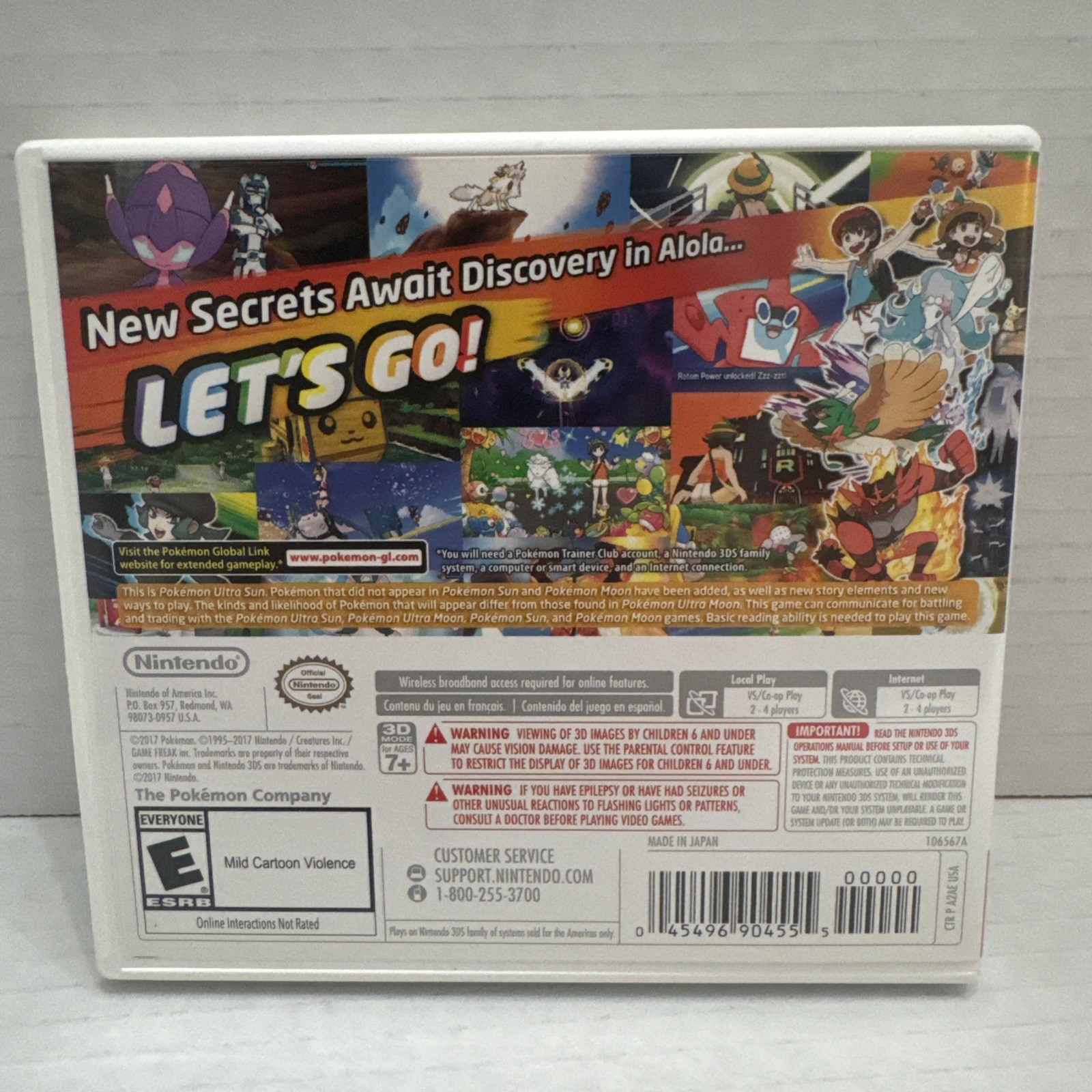 Pokemon Ultra Sun Nintendo 3DS Compl. CIB Authentic Tested Case AR Cards Manual