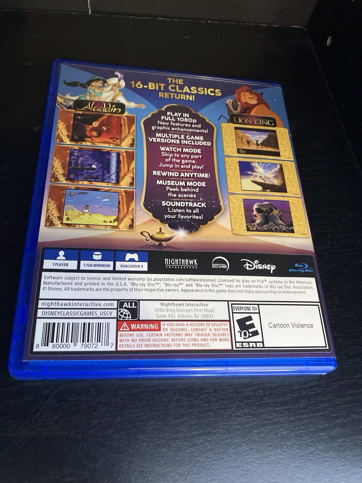 Nighthawk Interactive Disney Classic Games Aladdin Lion King PS4 Platformer NTSC