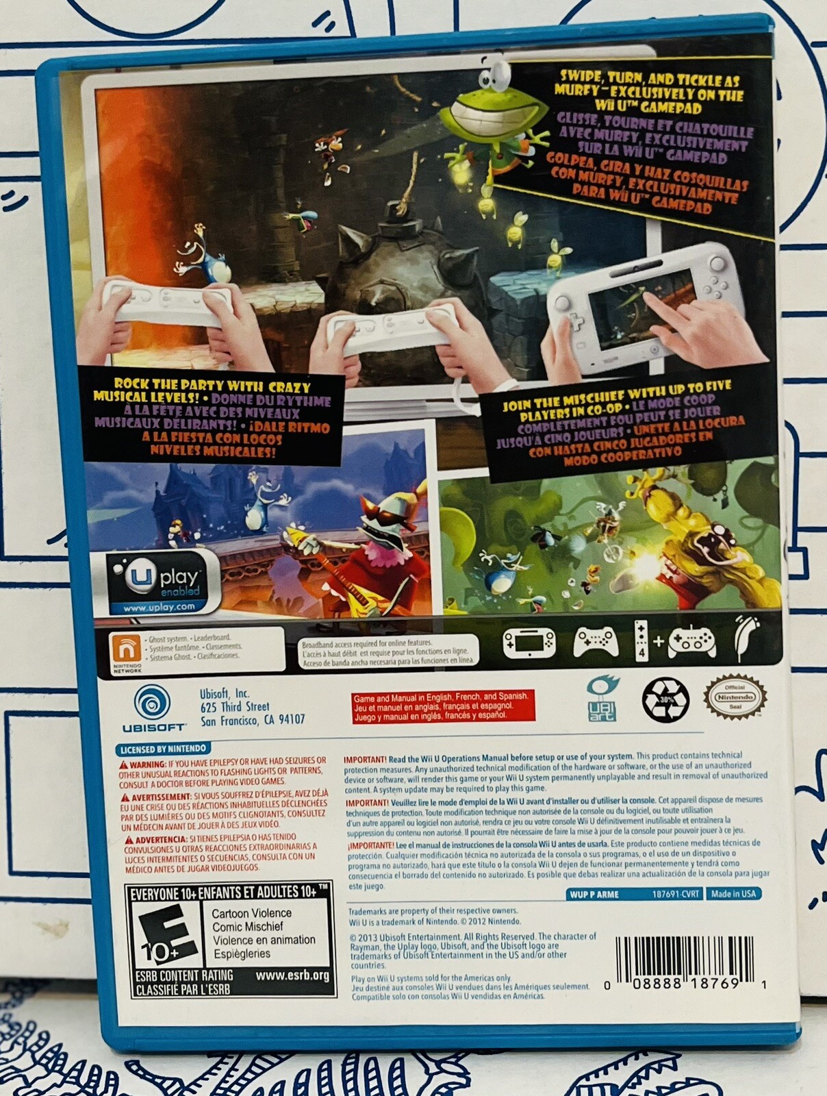 Rayman Legends Nintendo Wii U 2013 Ubisoft Game Cartoon Adventure Comic Mischief