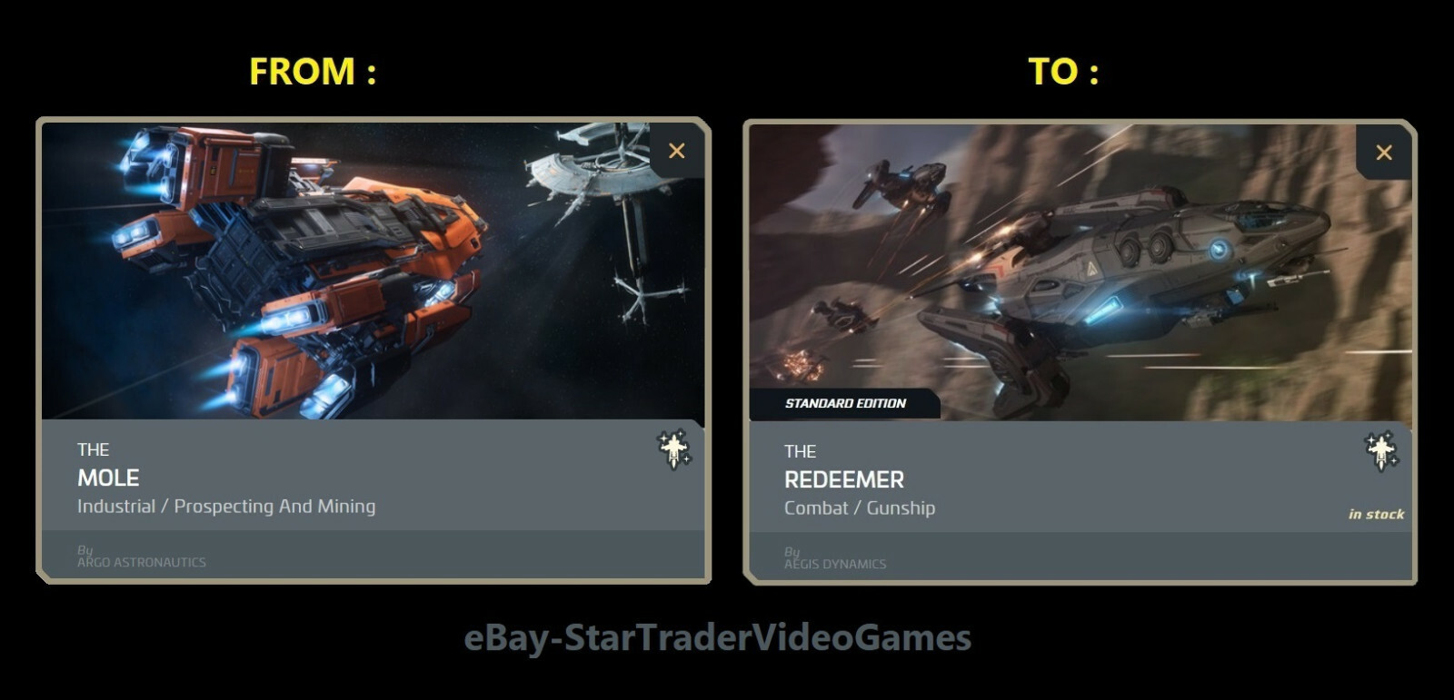 STAR CITIZEN – SHIP UPGRADE TO AEGIS REDEEMER – CCU SELECTION
