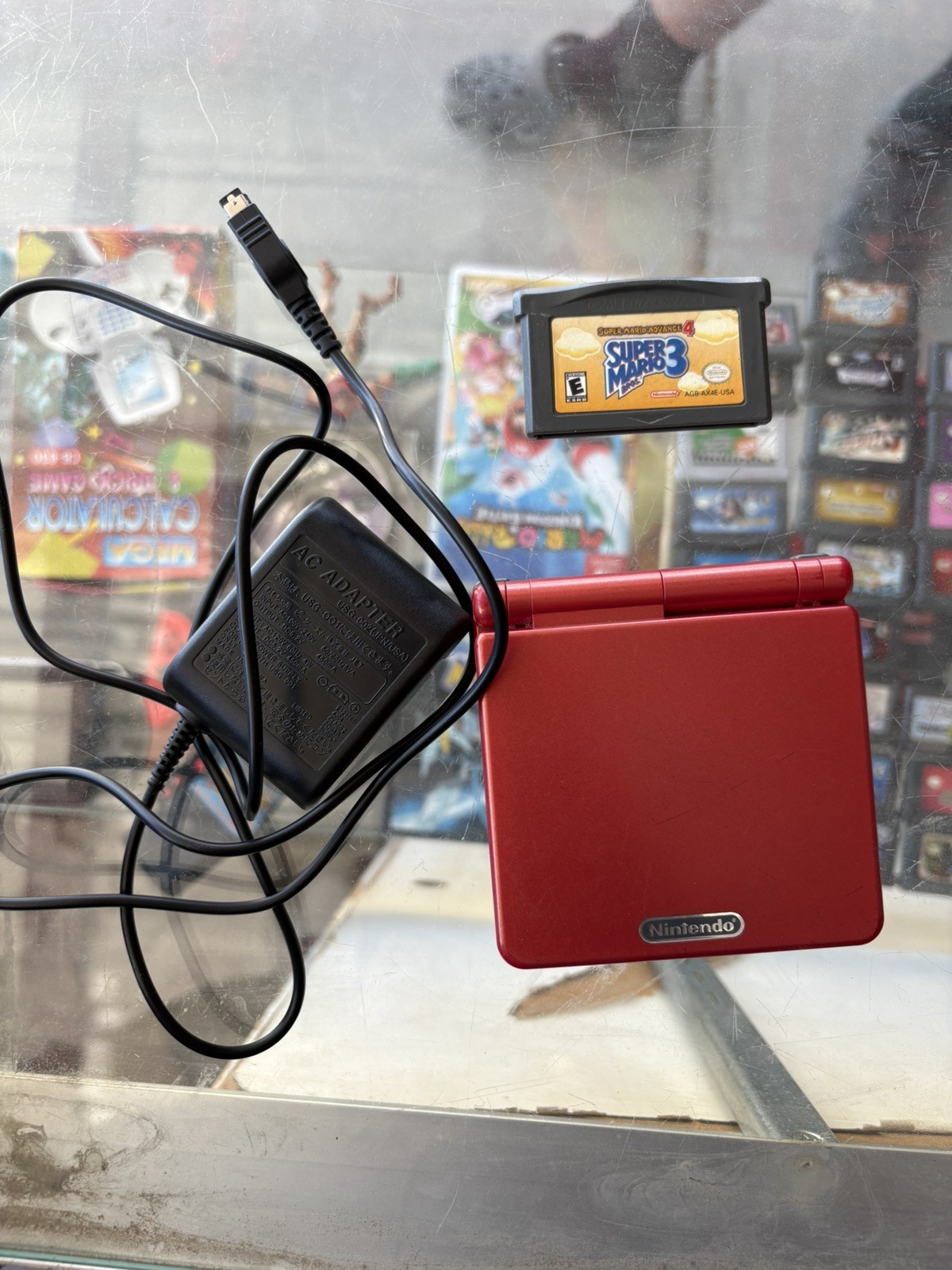 Nintendo Game Boy Advance SP AGS-001 Red Handheld System for Game Boy Advance