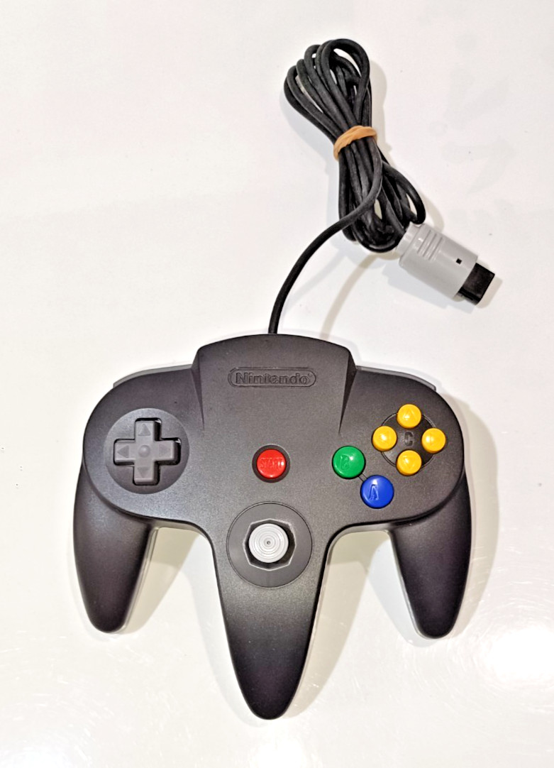 Nintendo 64 Black and Gray Controller Official N64 NUS-005 OEM Made In Japan